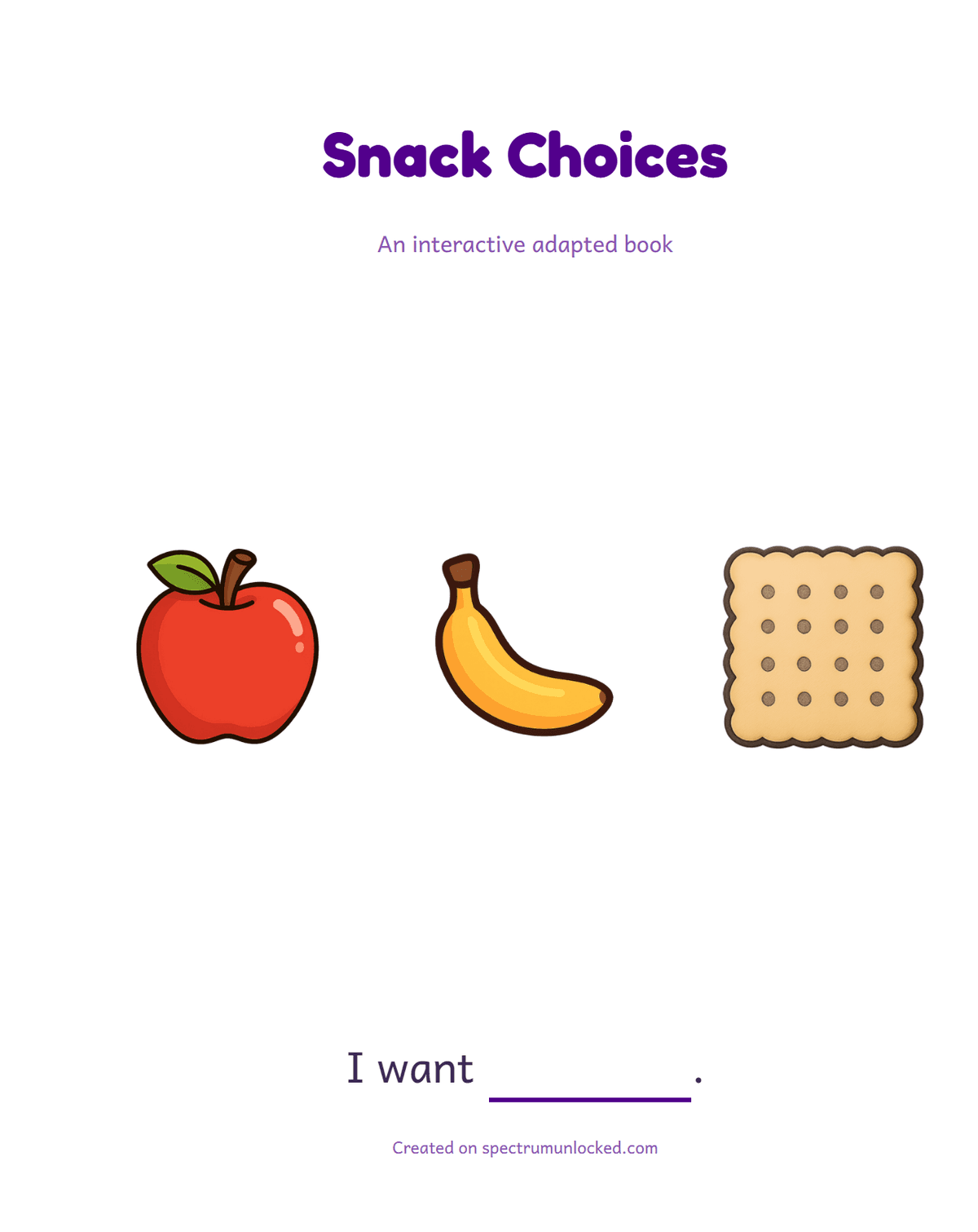 Snack Choices adapted book preview