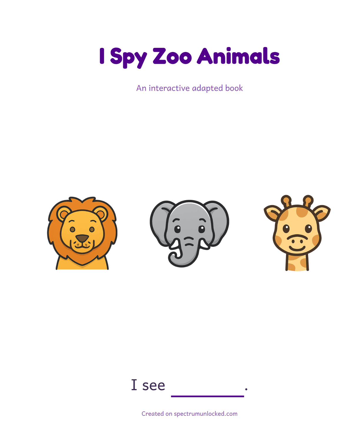 I Spy Zoo Animals adapted book preview