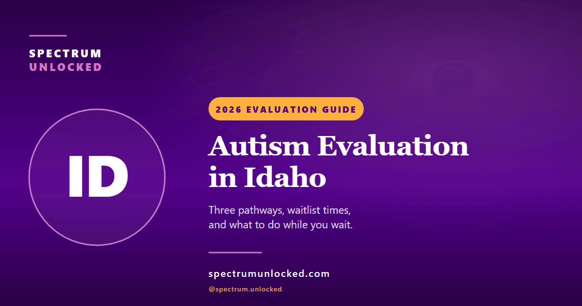 Autism evaluation in Idaho: Spectrum Unlocked 2026 state guide cover