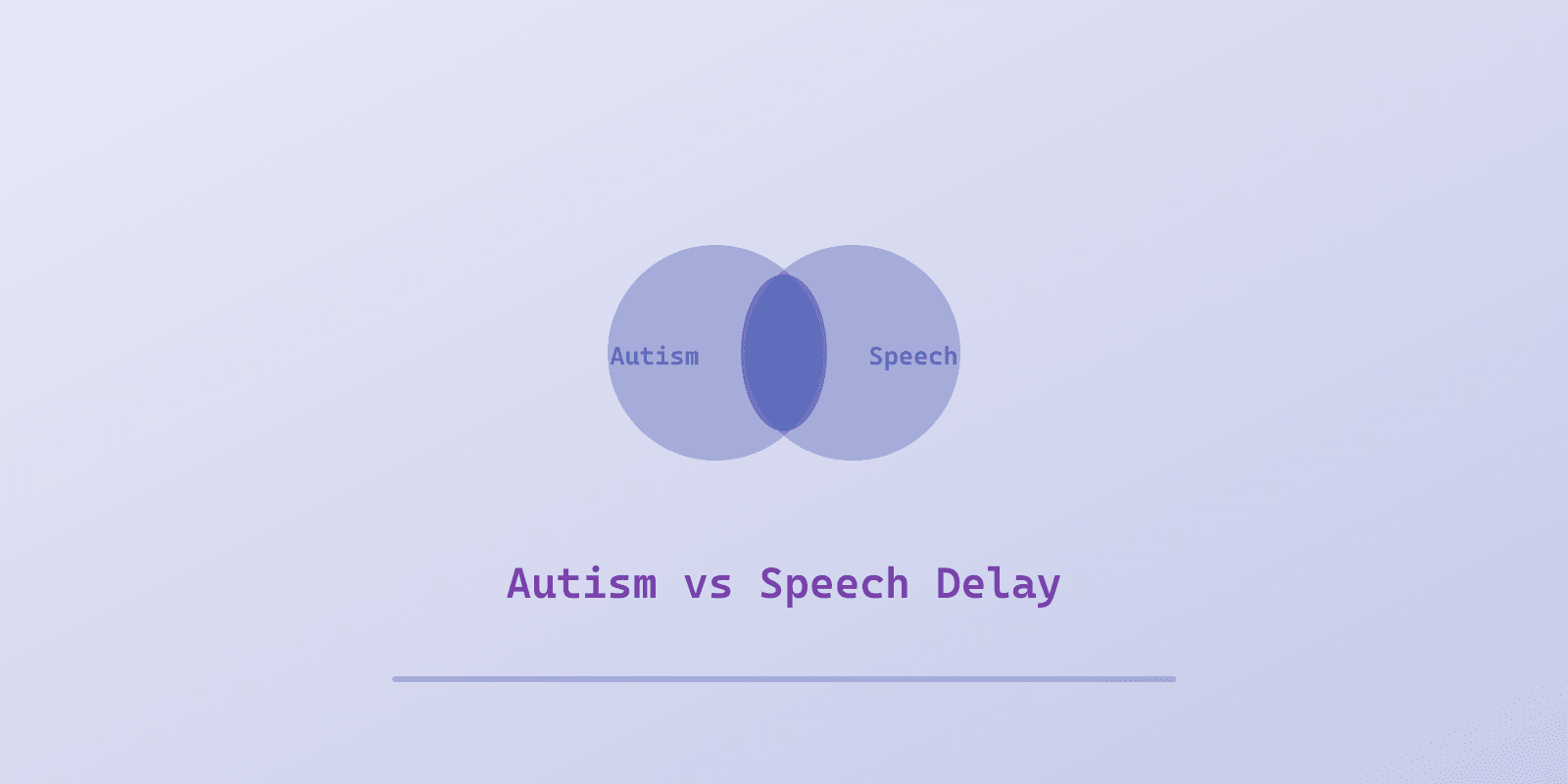 Illustrated cover for 'Autism vs Speech Delay: How to Tell the Difference at Each Age', a Spectrum Unlocked Daily Life guide