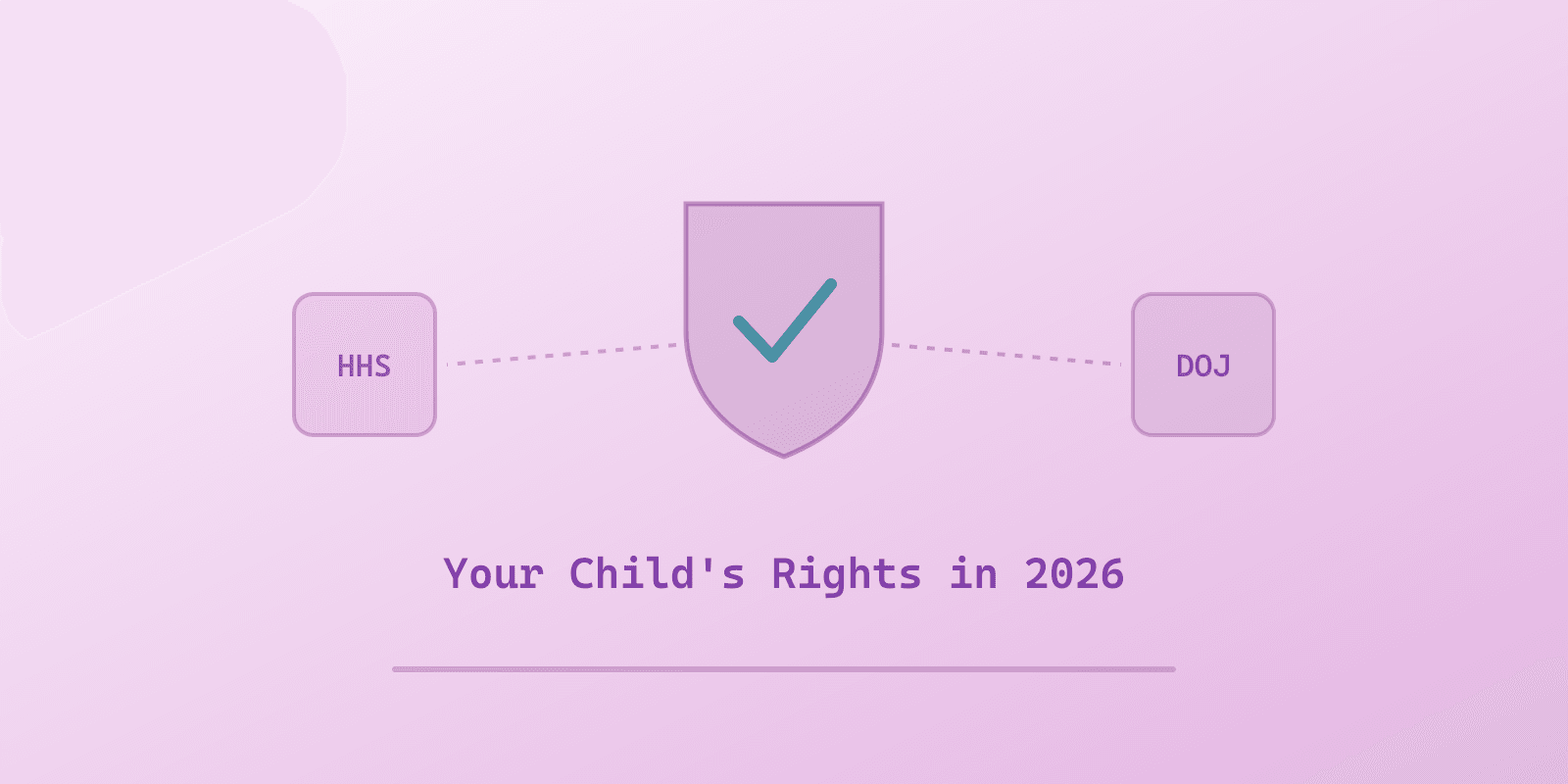 Illustrated cover for 'Special Education Moved to HHS, Civil Rights to DOJ: What the 2026 Changes Mean for Your Child', a Spectrum Unlocked Education guide