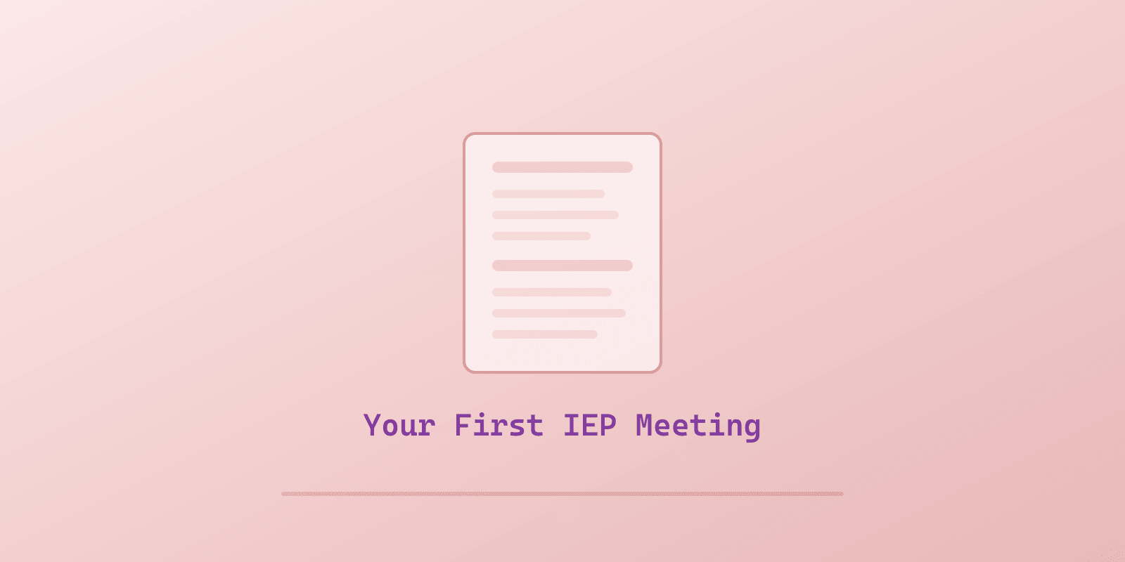Illustrated cover for 'First IEP Meeting Checklist for New Parents (Step-by-Step)', a Spectrum Unlocked Education guide