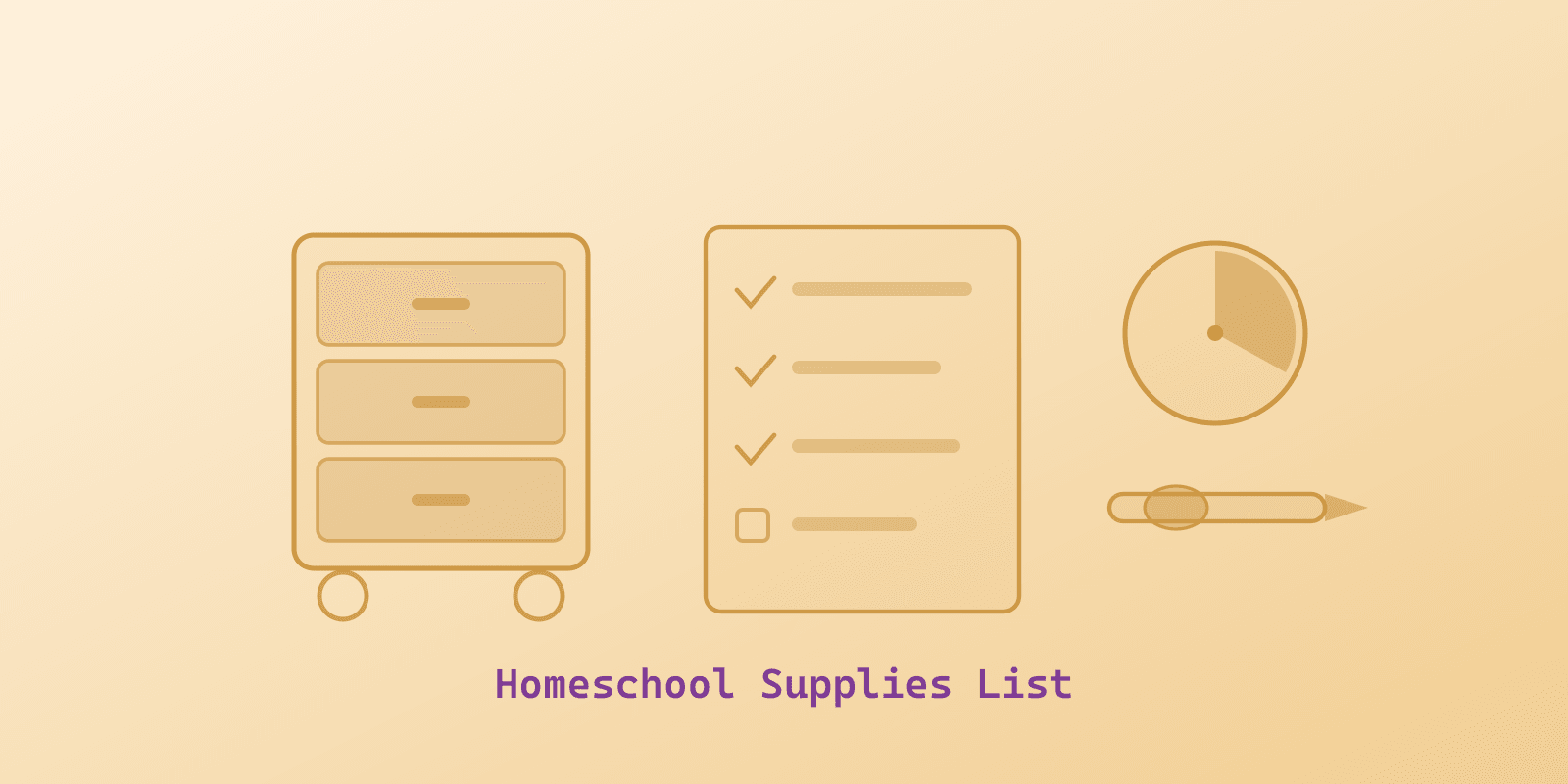 A cover showing a rolling cart, a stack of workbooks, scissors, and a visual timer arranged around a checklist.
