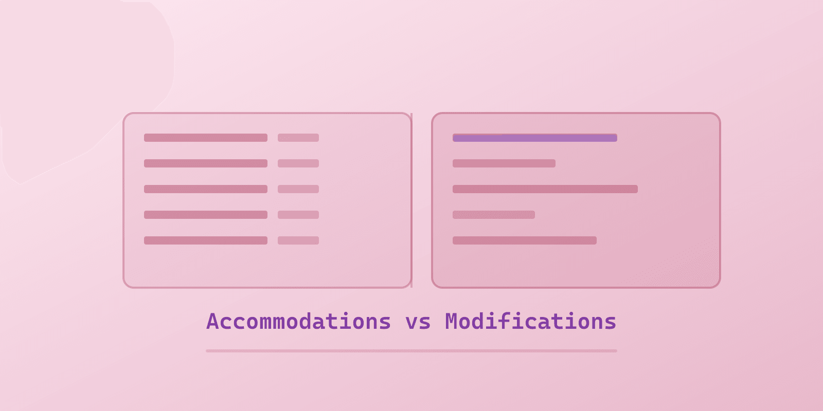 Illustrated cover for 'Accommodations vs Modifications: Same Curriculum vs Changed Curriculum', a Spectrum Unlocked Education guide