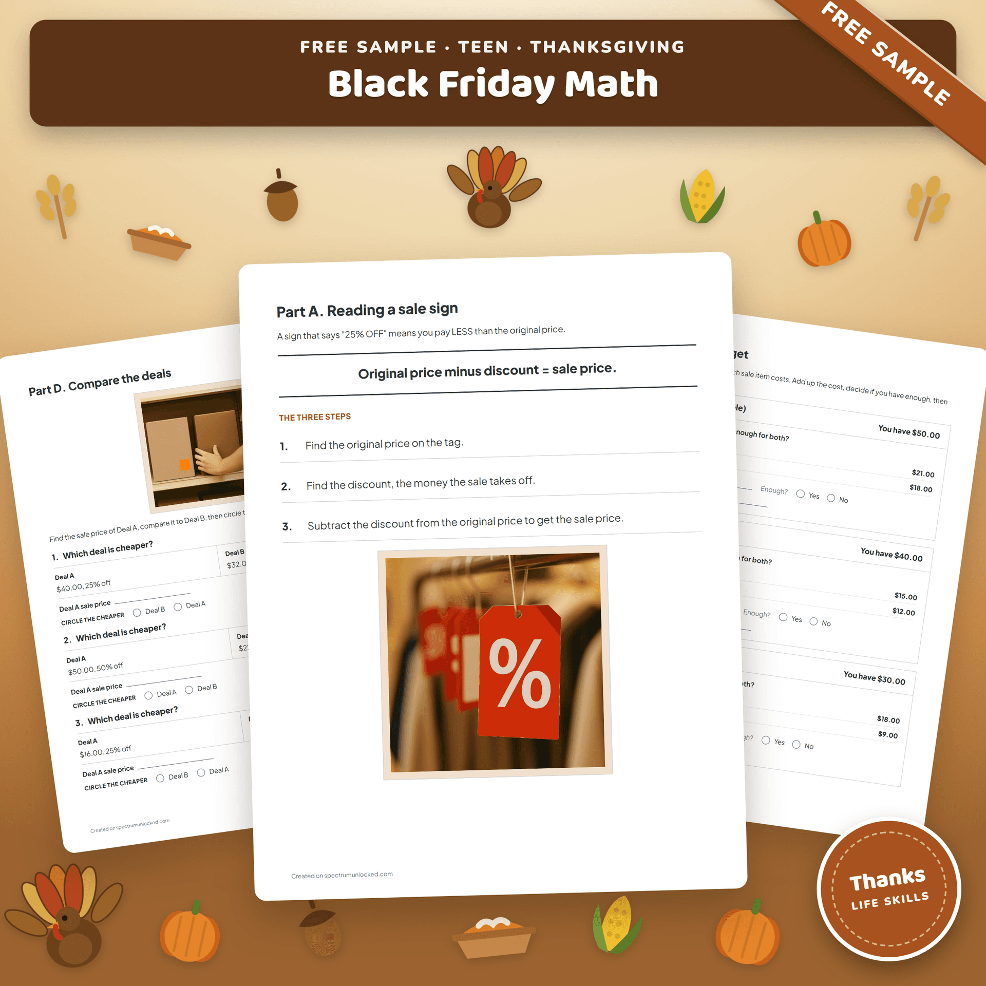 Black Friday Budget Math: Free Sale-Sign and 25% Off free sample preview