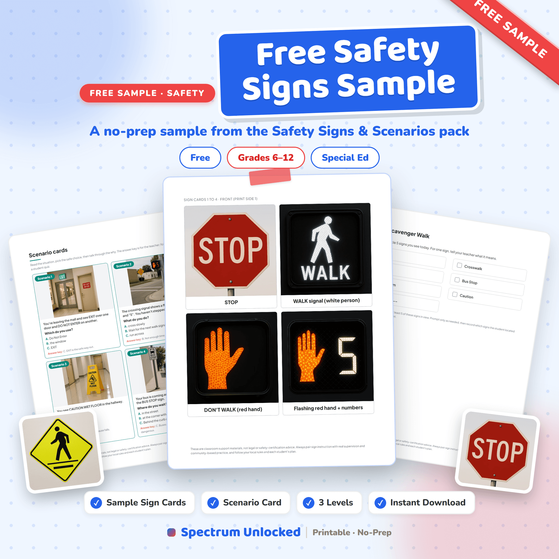 Community Safety Signs & Scenarios free sample preview