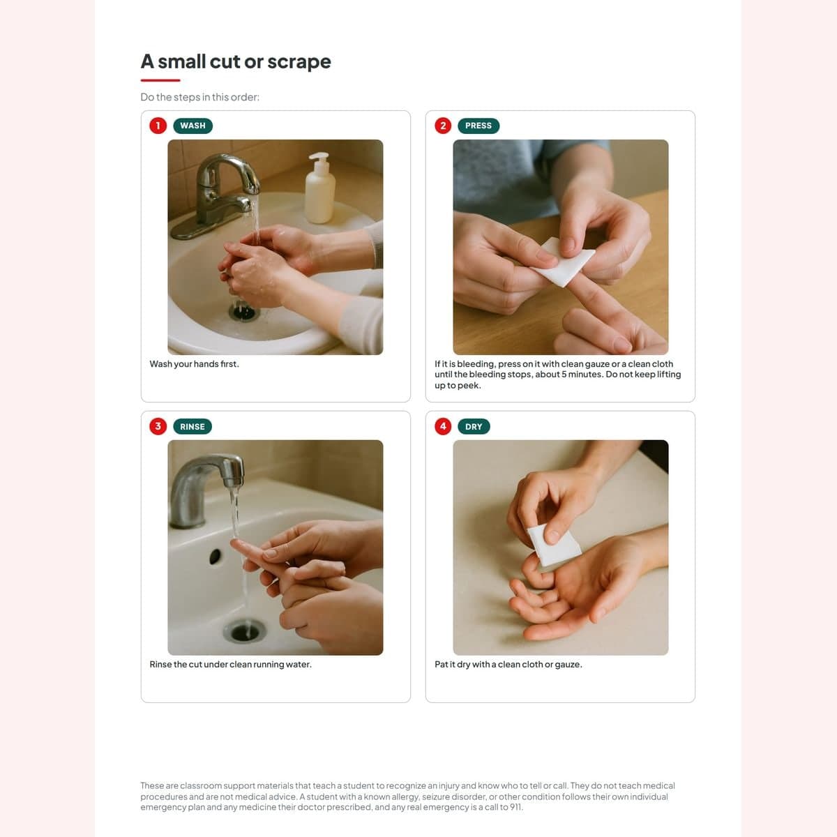 The small-cut self-care chain in photo steps