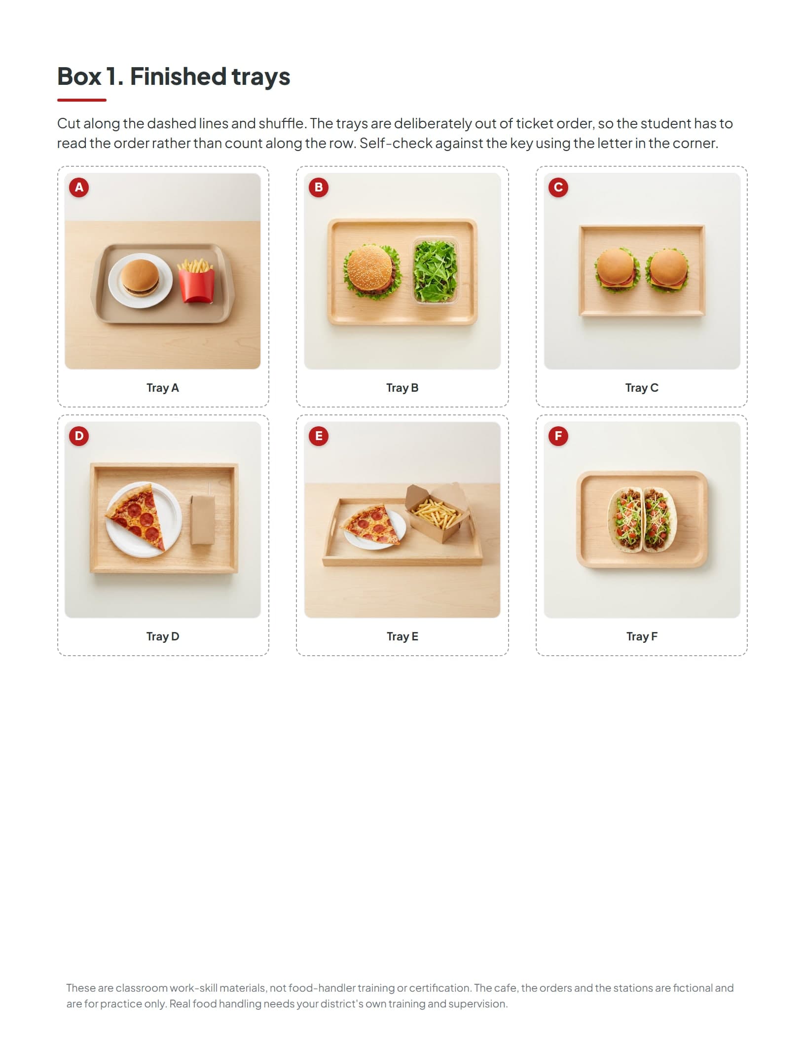 The twelve finished tray photo cards, six of which are included in the free sample