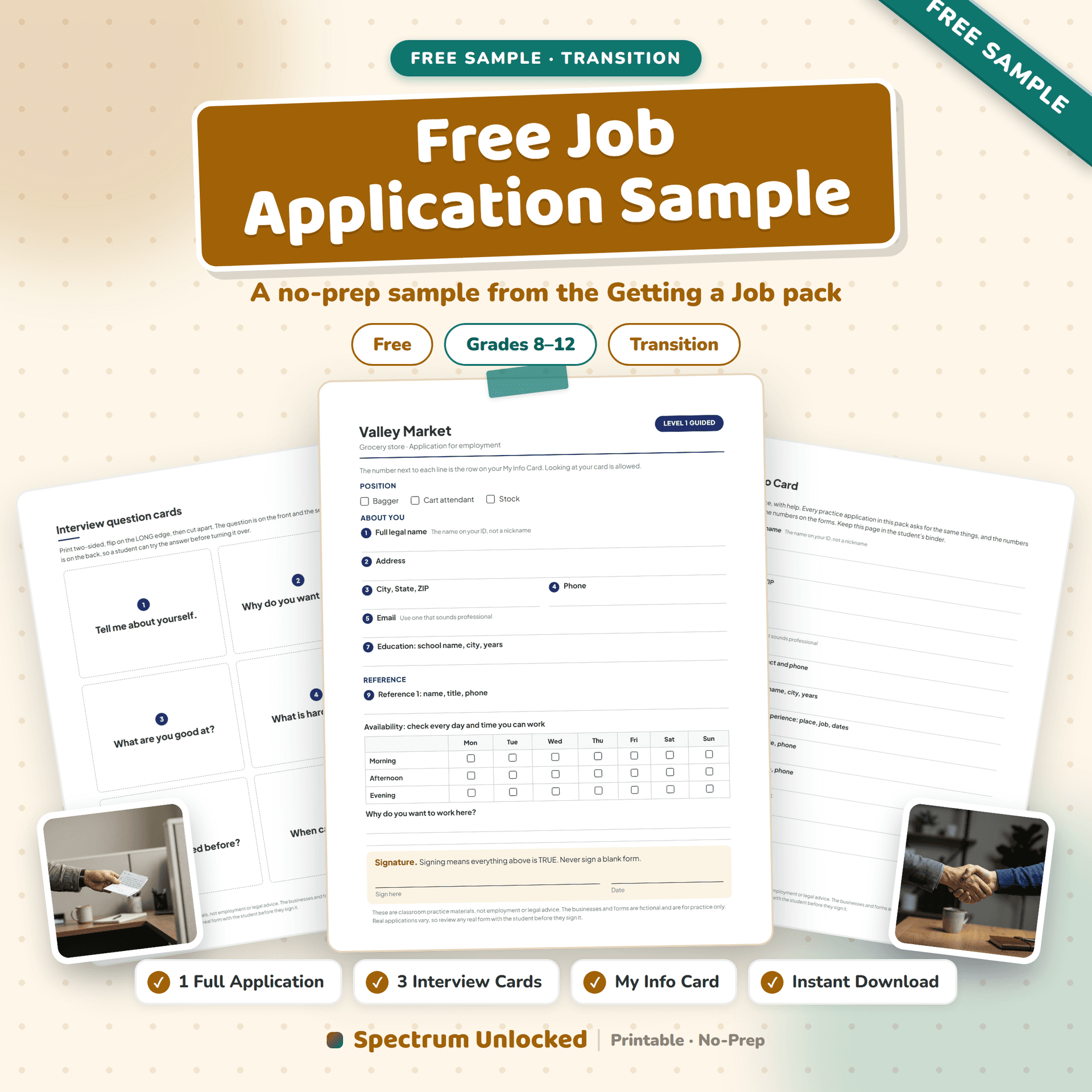 Getting a Job: Applications & Interviews free sample cover