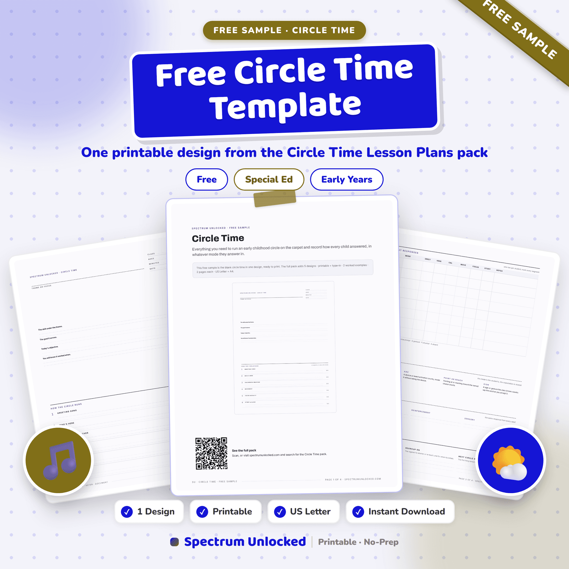 Circle Time Lesson Plan Template free sample preview