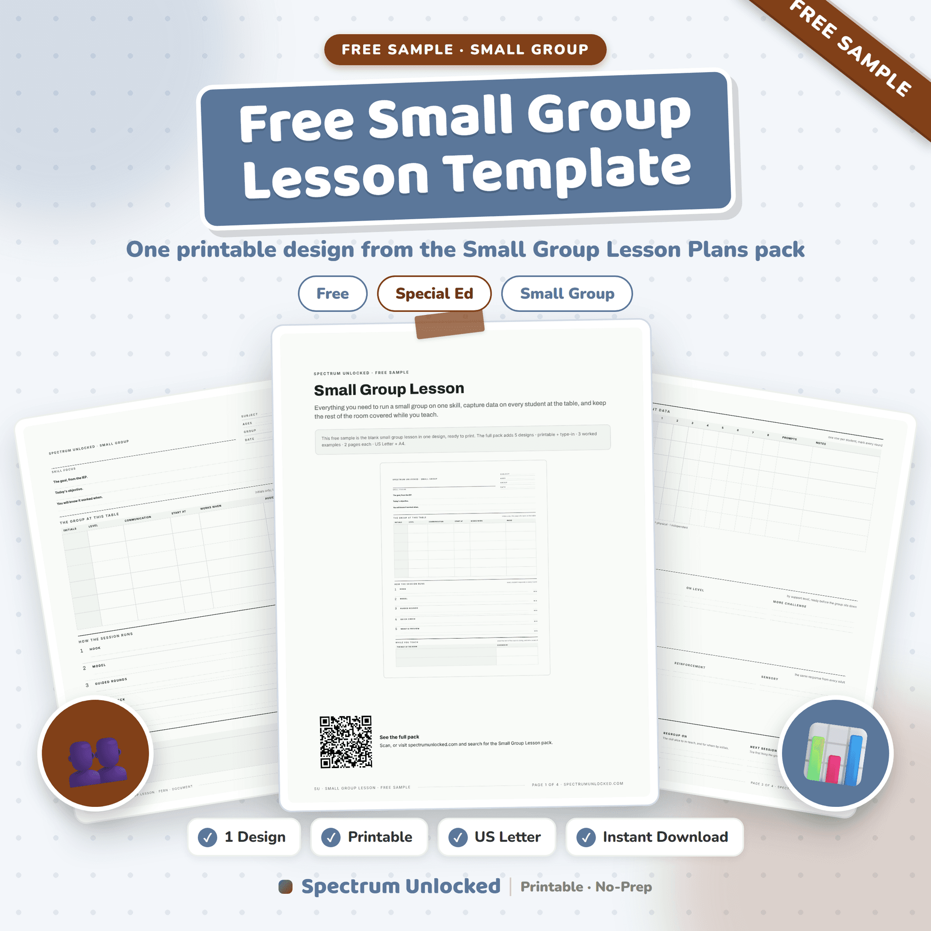 Small Group Lesson Plan Template free sample preview