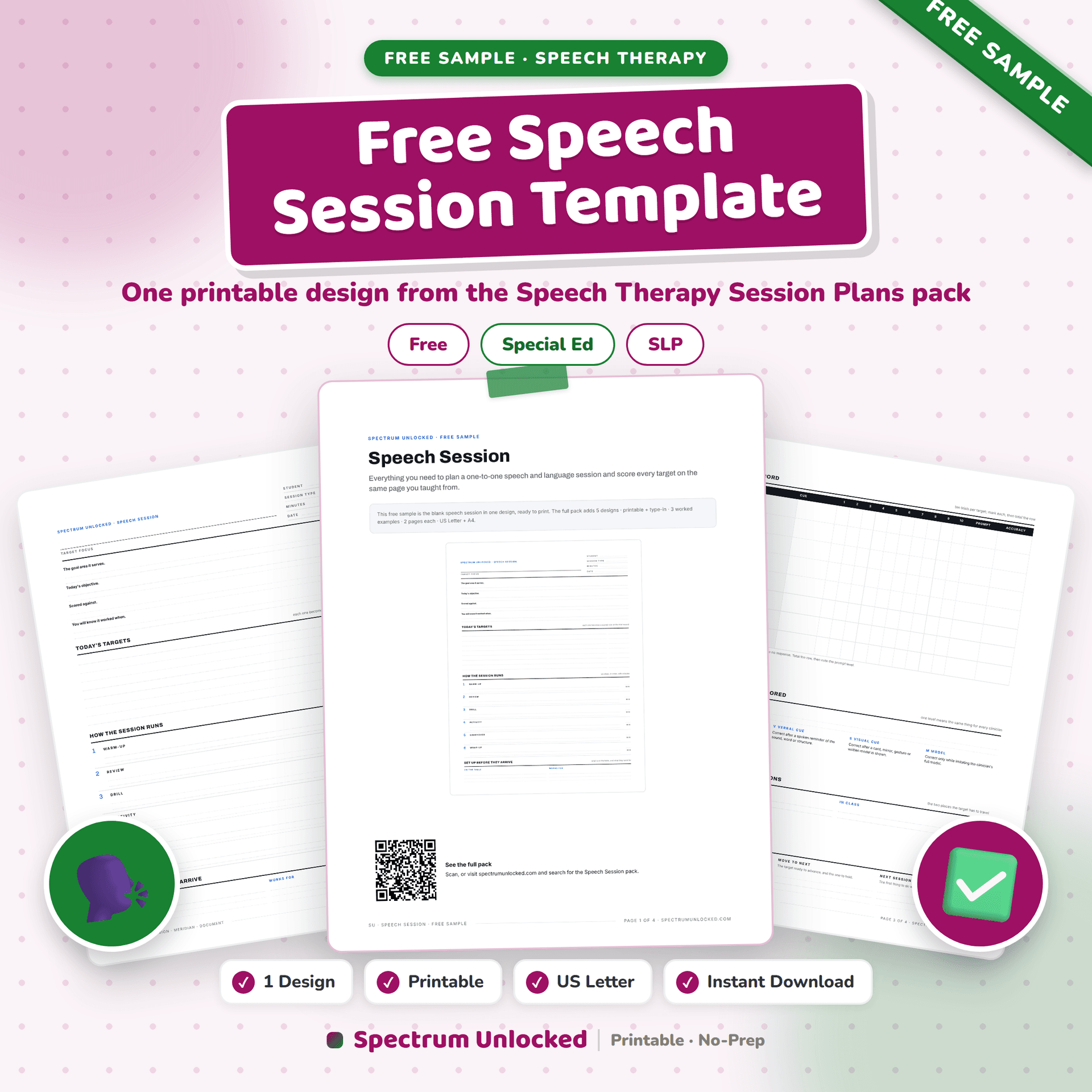 Speech Therapy Session Plan Template free sample preview