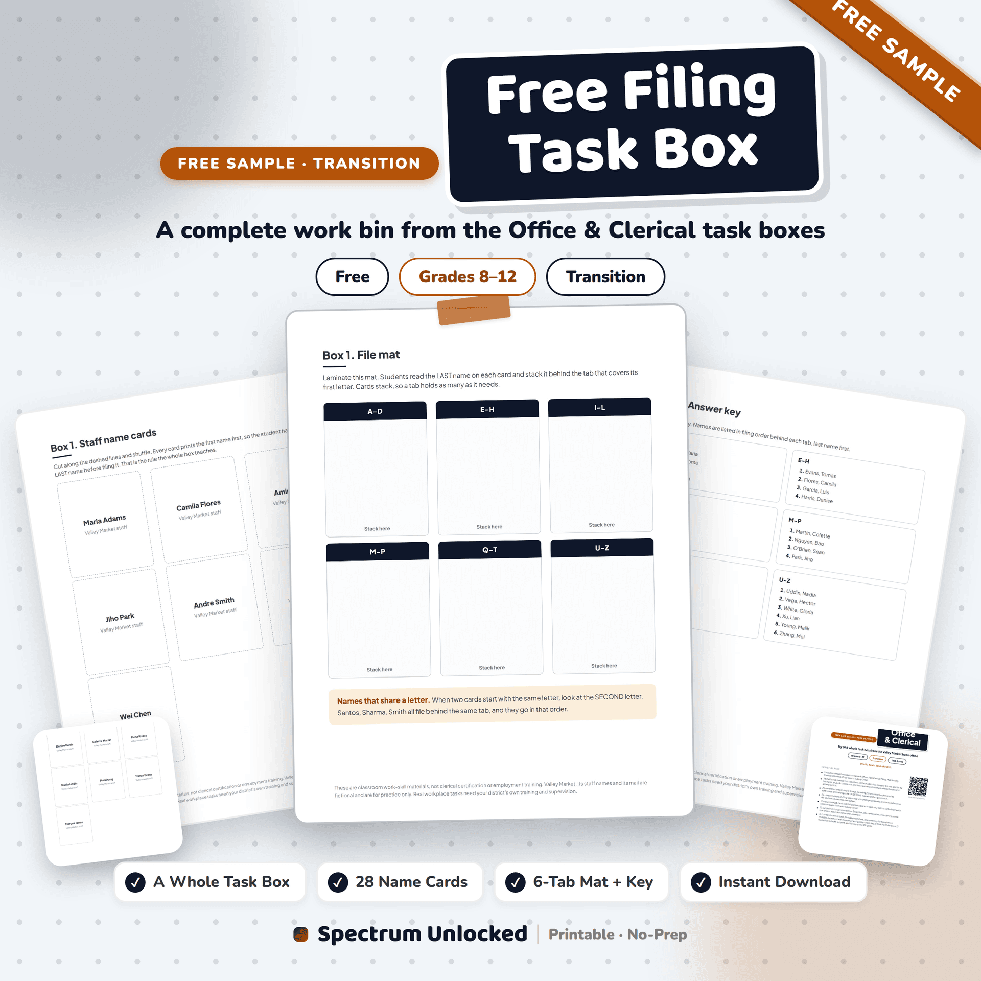 Job Skills Task Boxes: Office & Clerical free sample preview