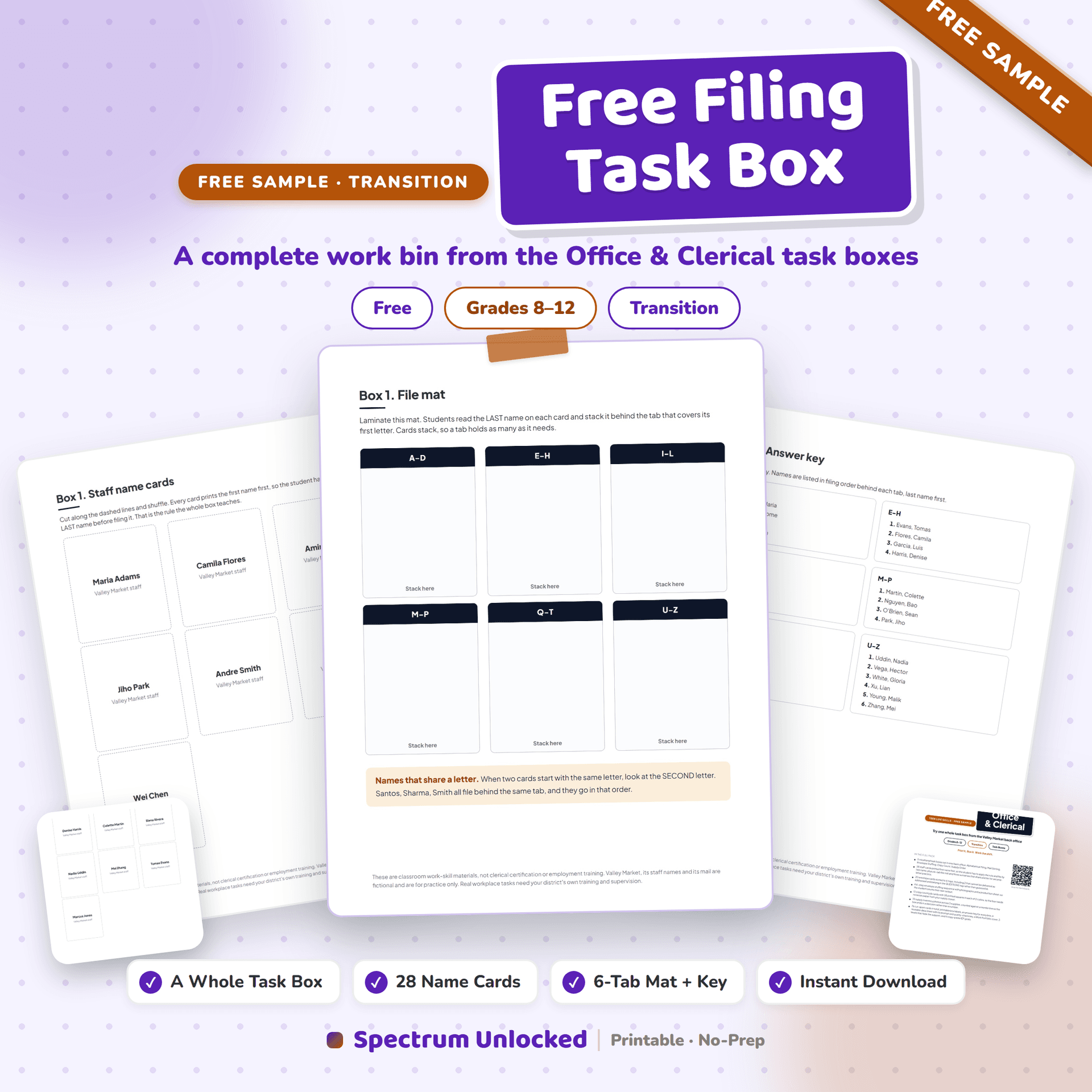 Job Skills Task Boxes: Office and Clerical free sample cover