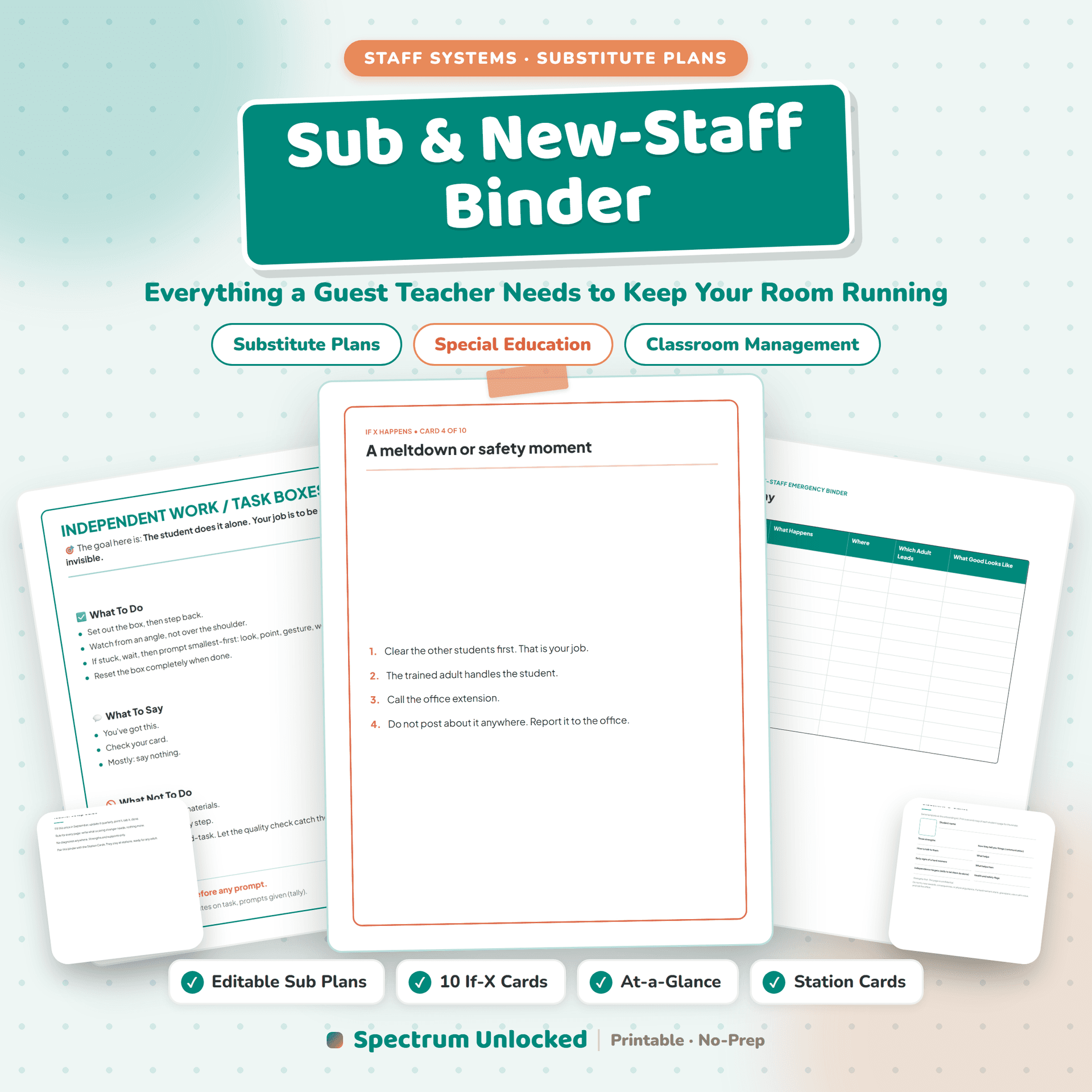 Special Education Sub and New-Staff Binder cover