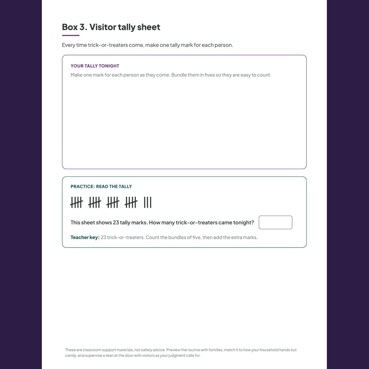 The running-low decision card, choosing how to make the supply last