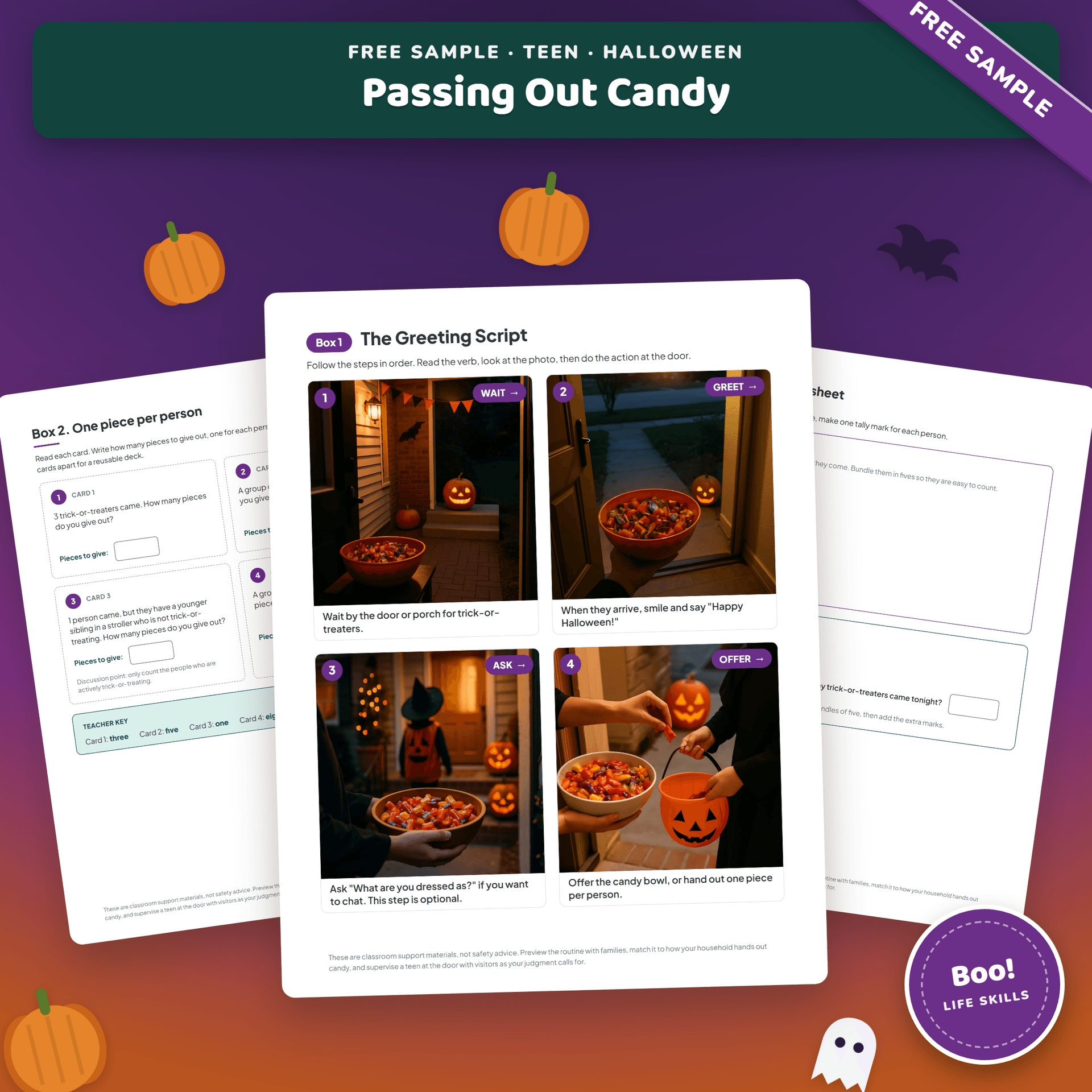 Free Passing Out Candy Greeting Script sample cover, showing the greeting routine