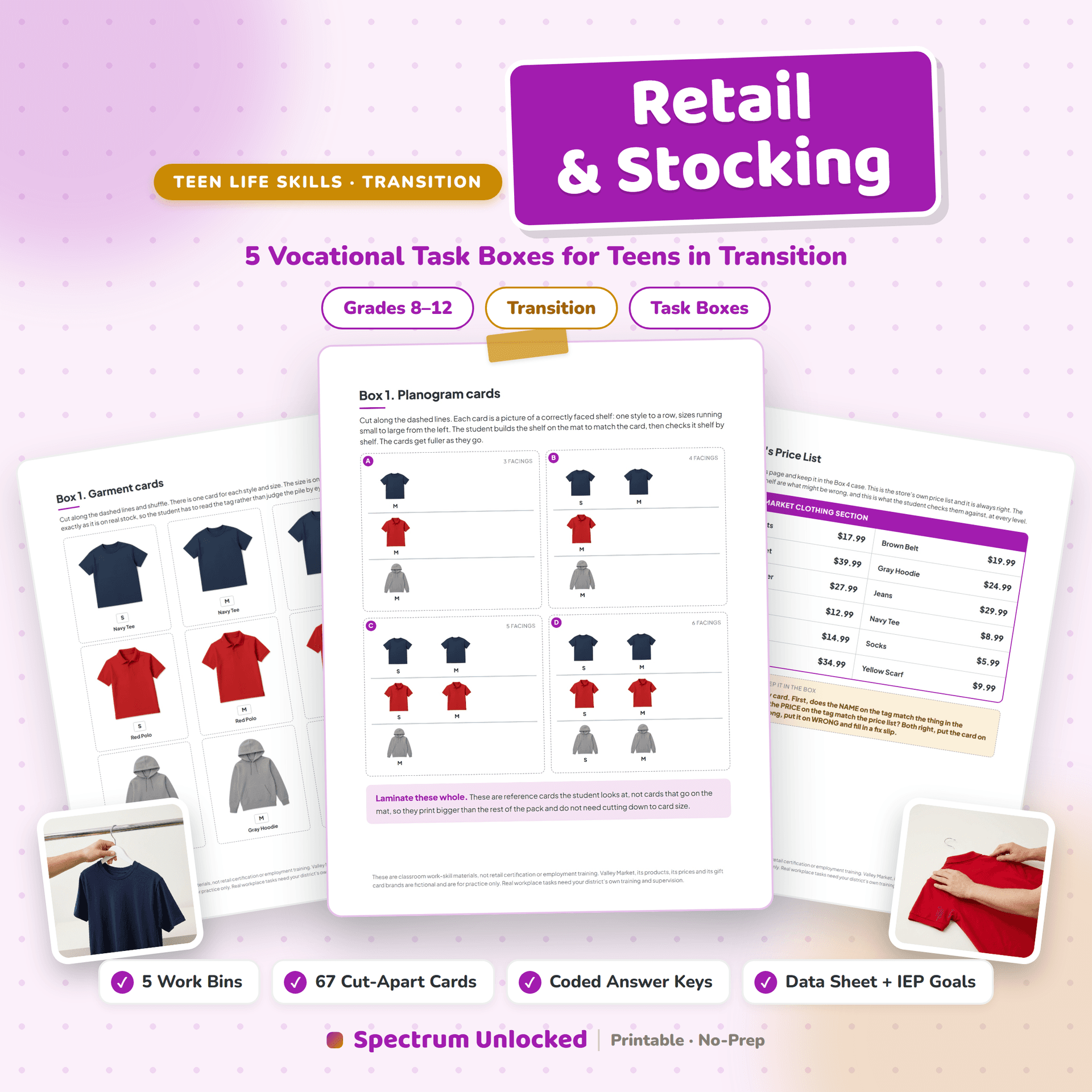 Retail and Stocking task boxes, one of the three packs in the bundle