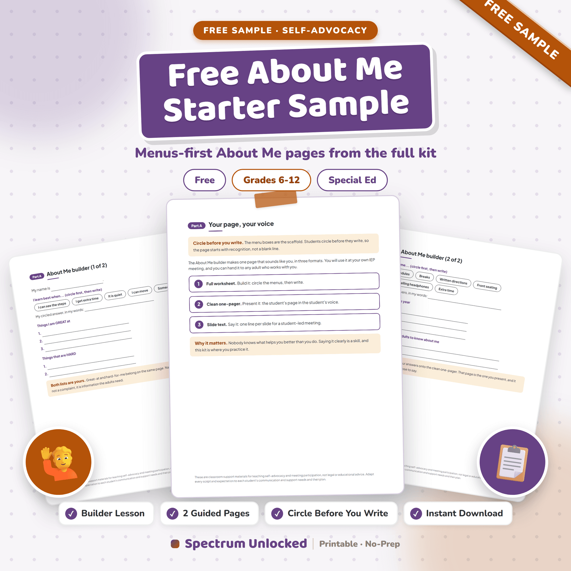 Self-Advocacy Kit free sample cover