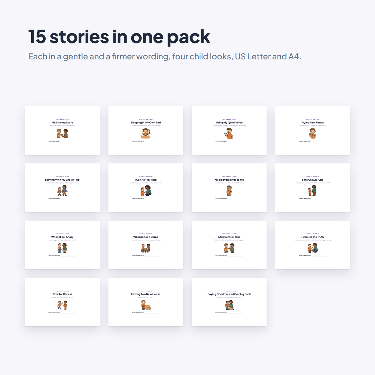 The 15 Social Stories for Kindergarteners, from sharing and safety to big feelings and recess