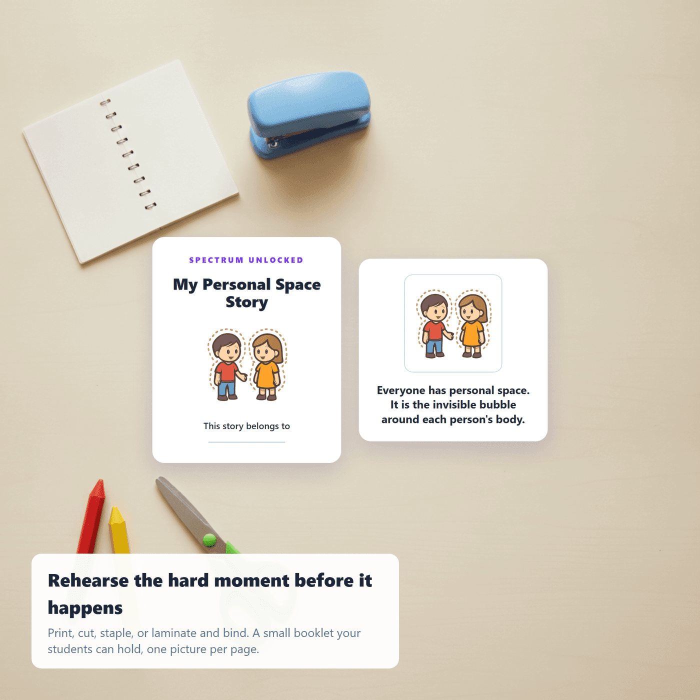 School social story in use during a classroom read-aloud