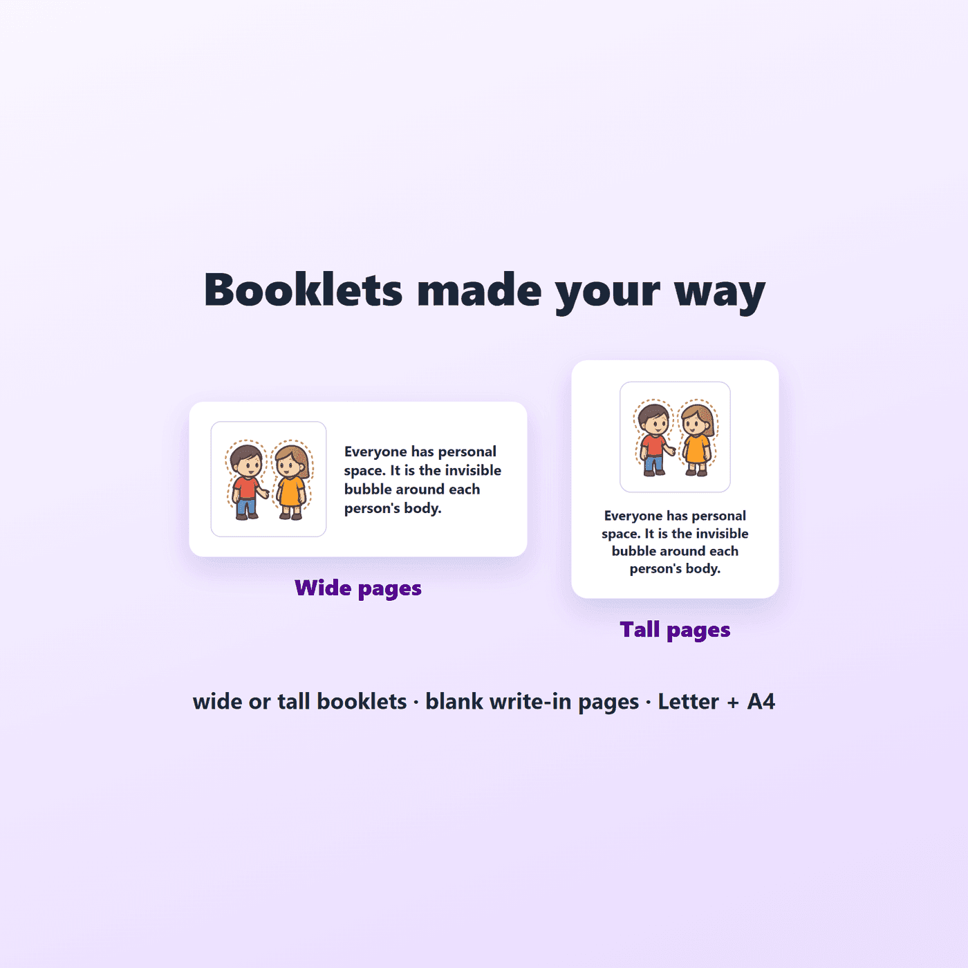 US Letter and A4 print formats included in the School Social Stories pack