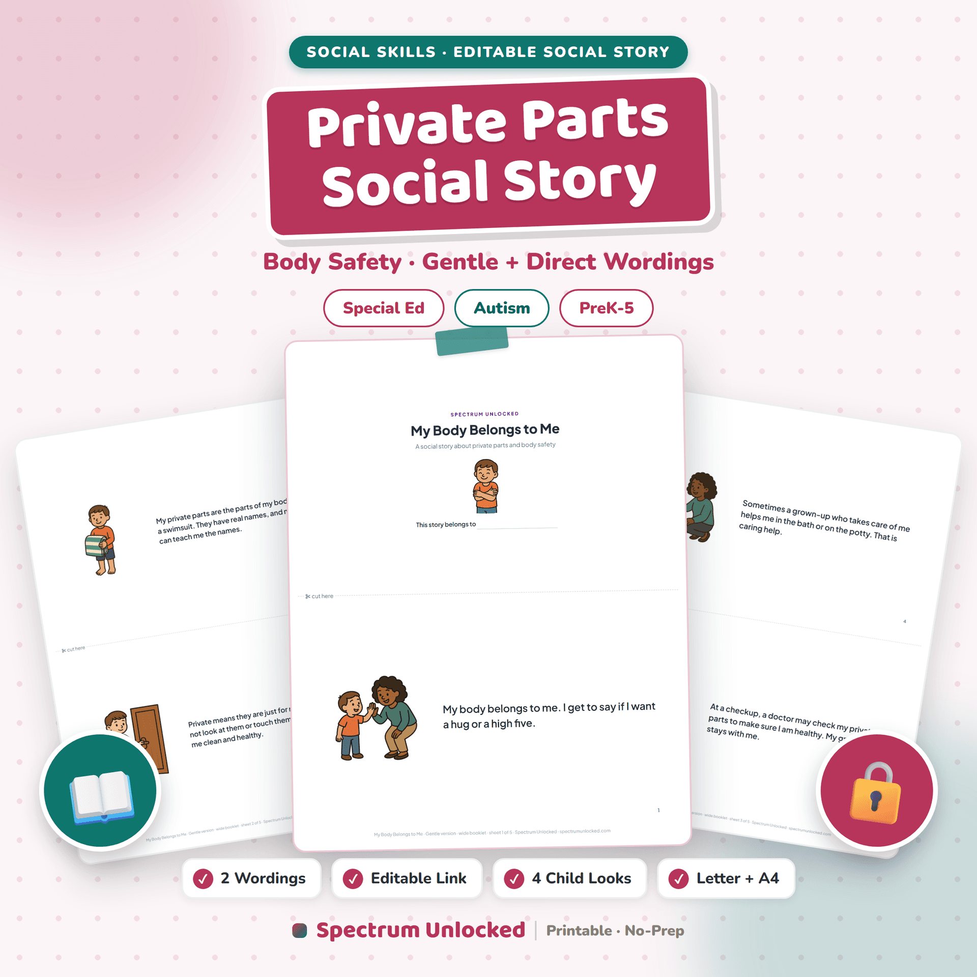 Private Parts Social Story: Body Safety cover