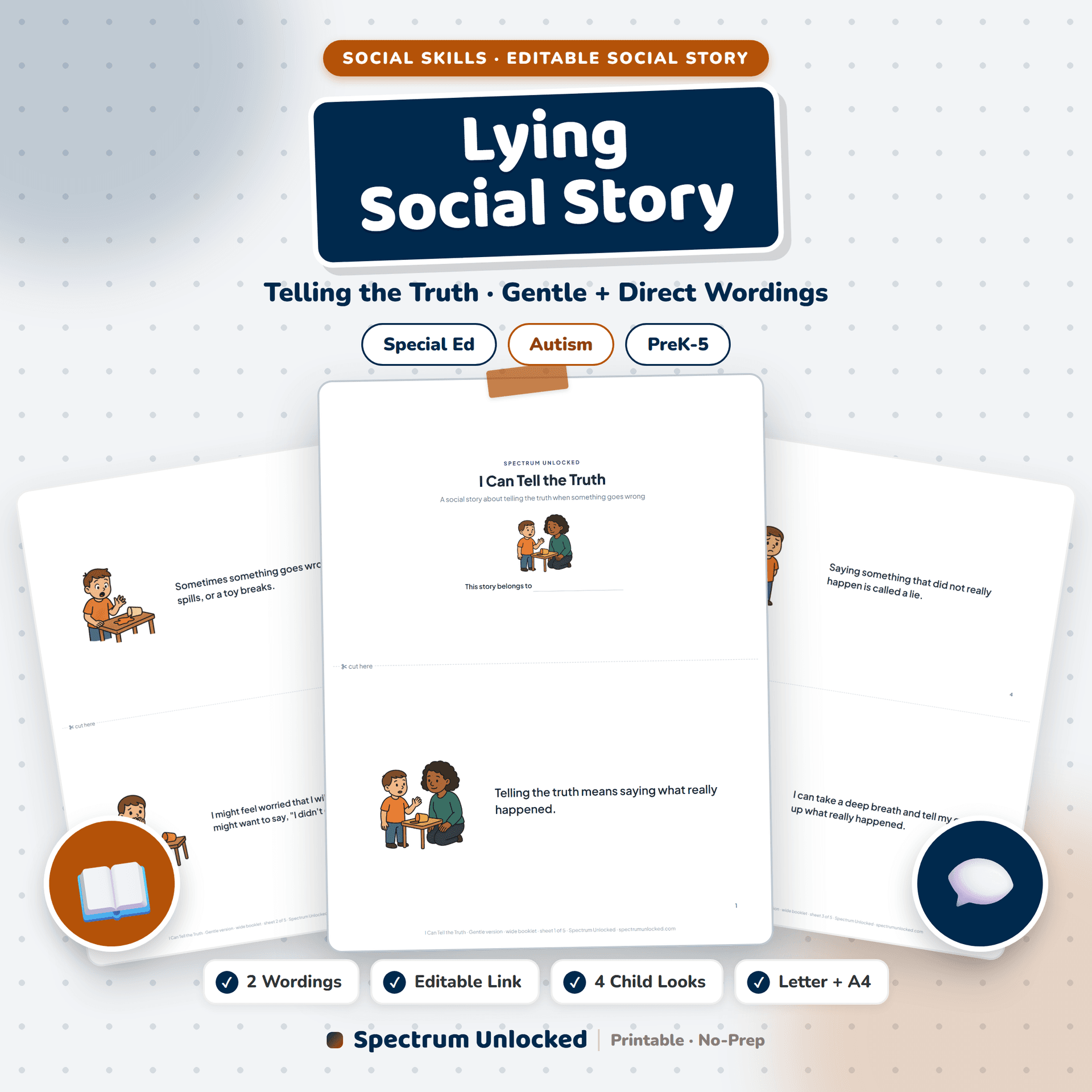 Lying Social Story: Telling the Truth cover