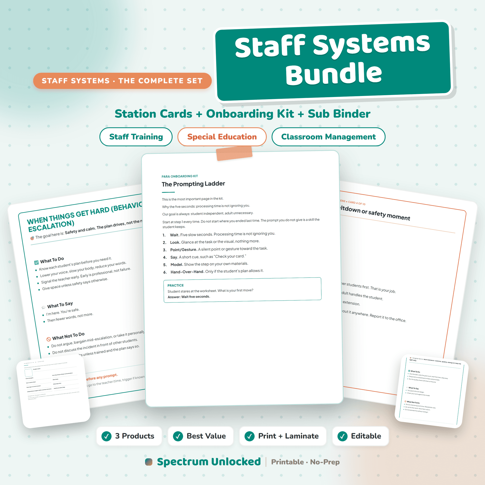 Staff Systems Bundle for Paraprofessionals cover