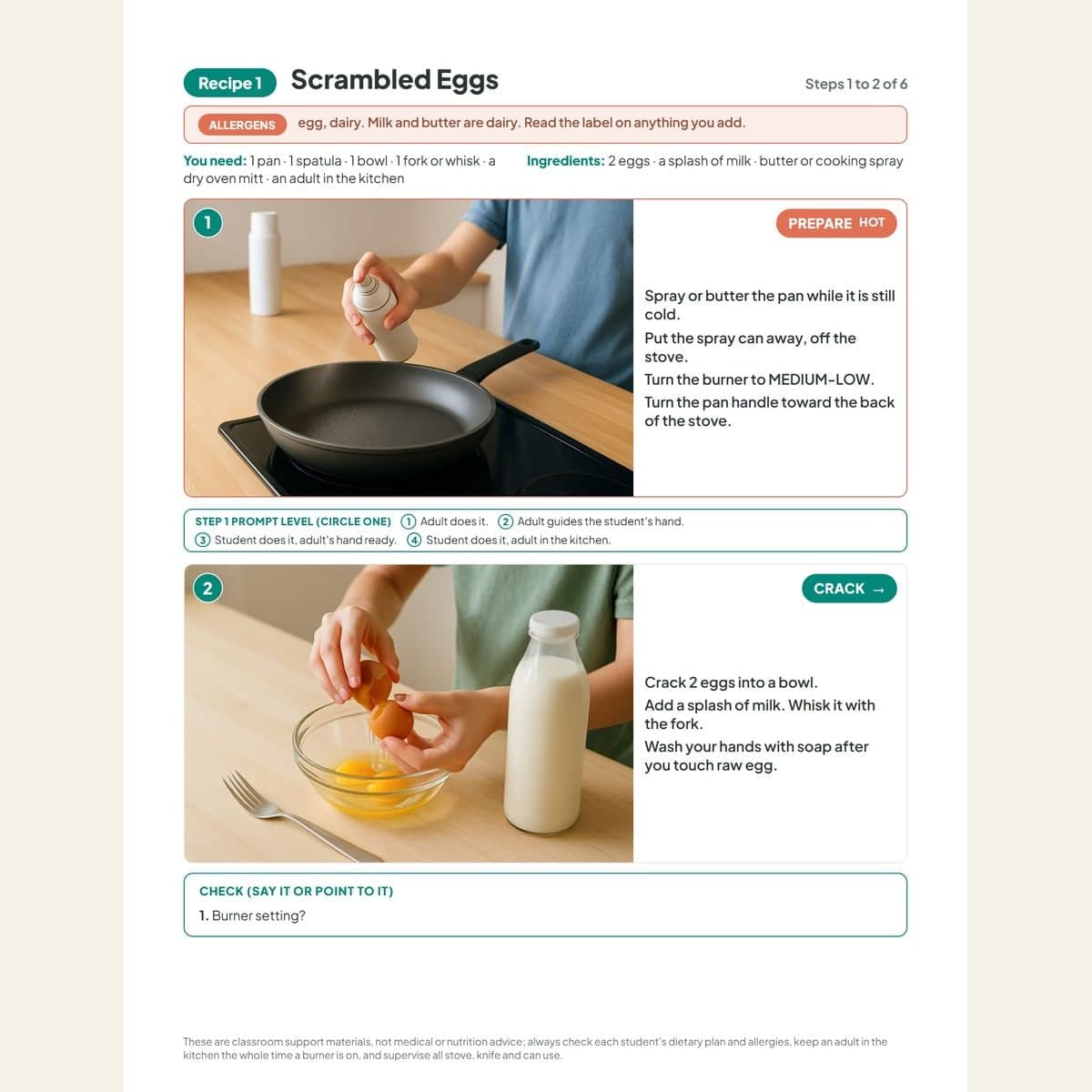 A full-page stovetop visual recipe with photo steps from the free sample