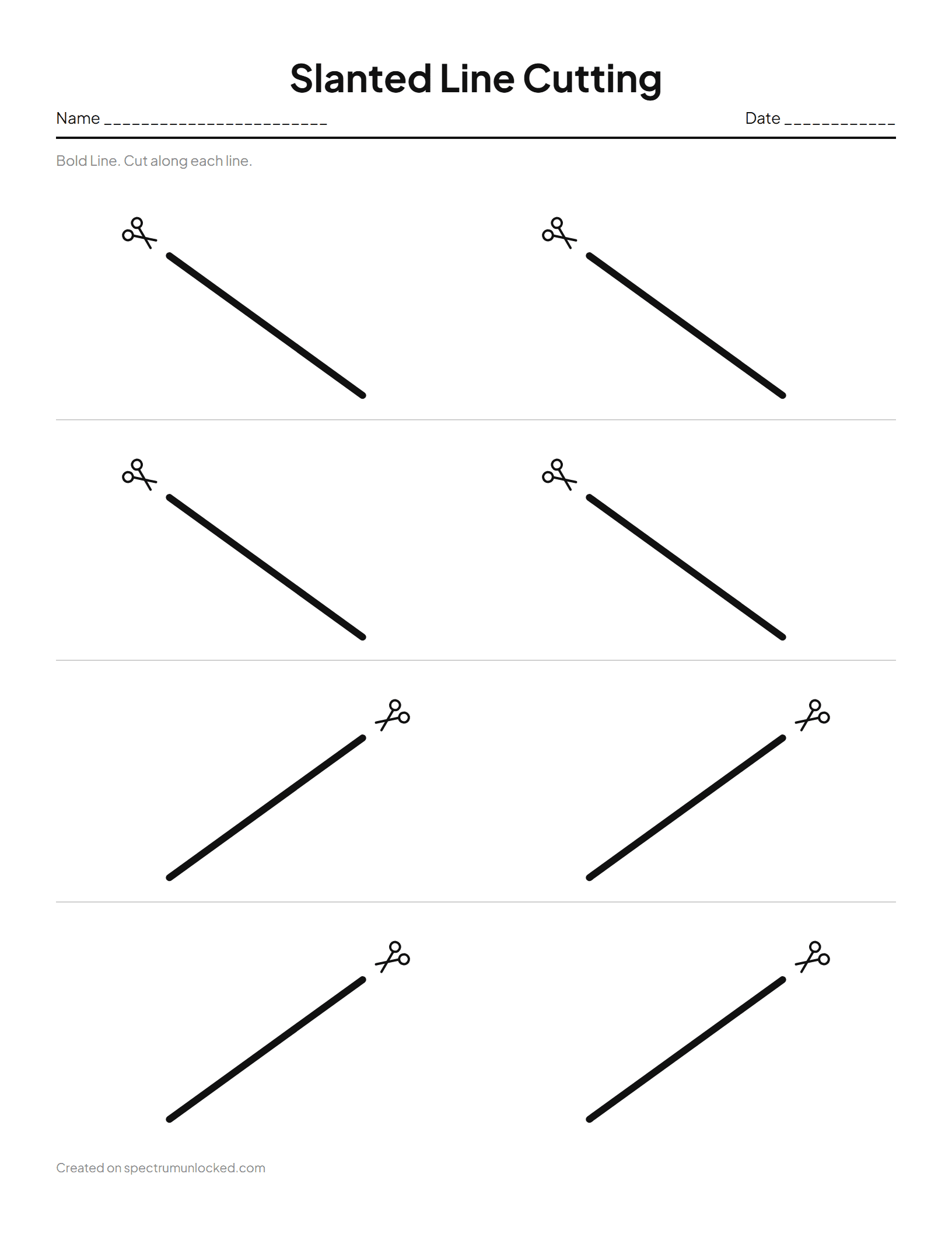 Slanted Line Cutting Strips: preview of the printable sheet