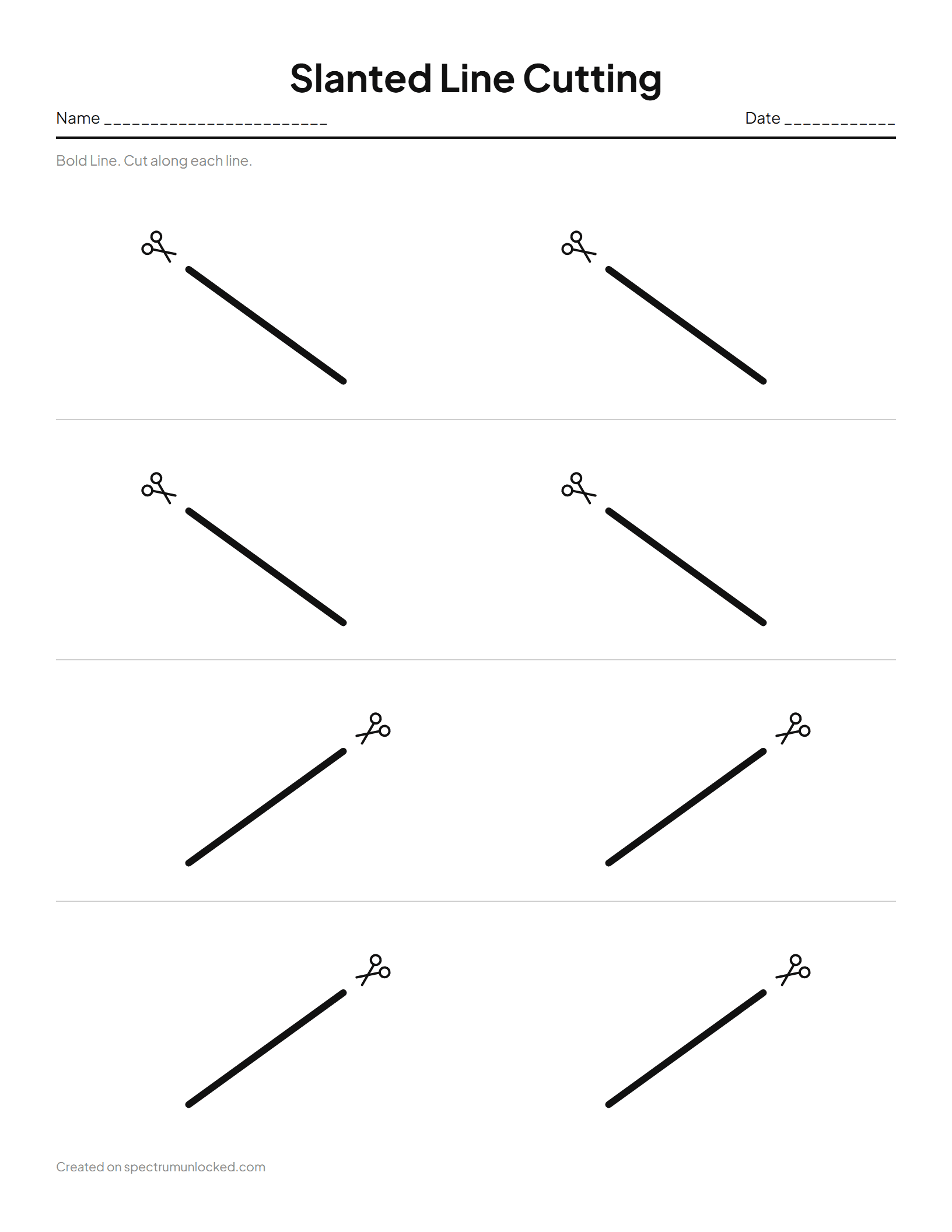 Slanted Line Cutting Strips: preview of the printable sheet