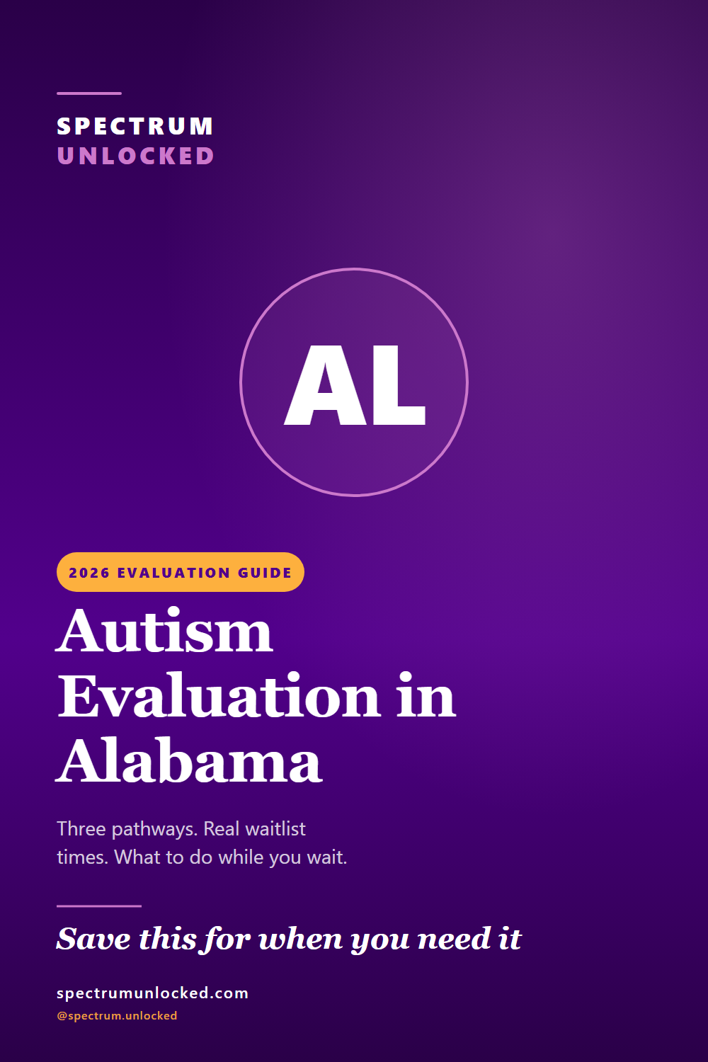 Pinterest pin: Autism Evaluation in Alabama: 2026 Guide