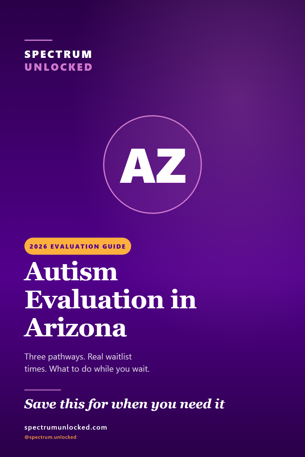 Pinterest pin: Autism Evaluation in Arizona: 2026 Guide