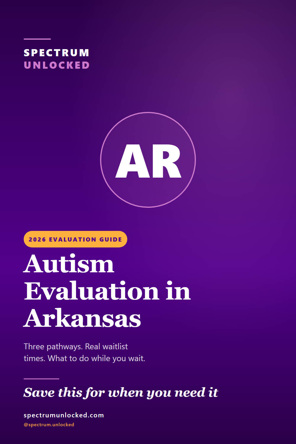 Pinterest pin: Autism Evaluation in Arkansas: 2026 Guide