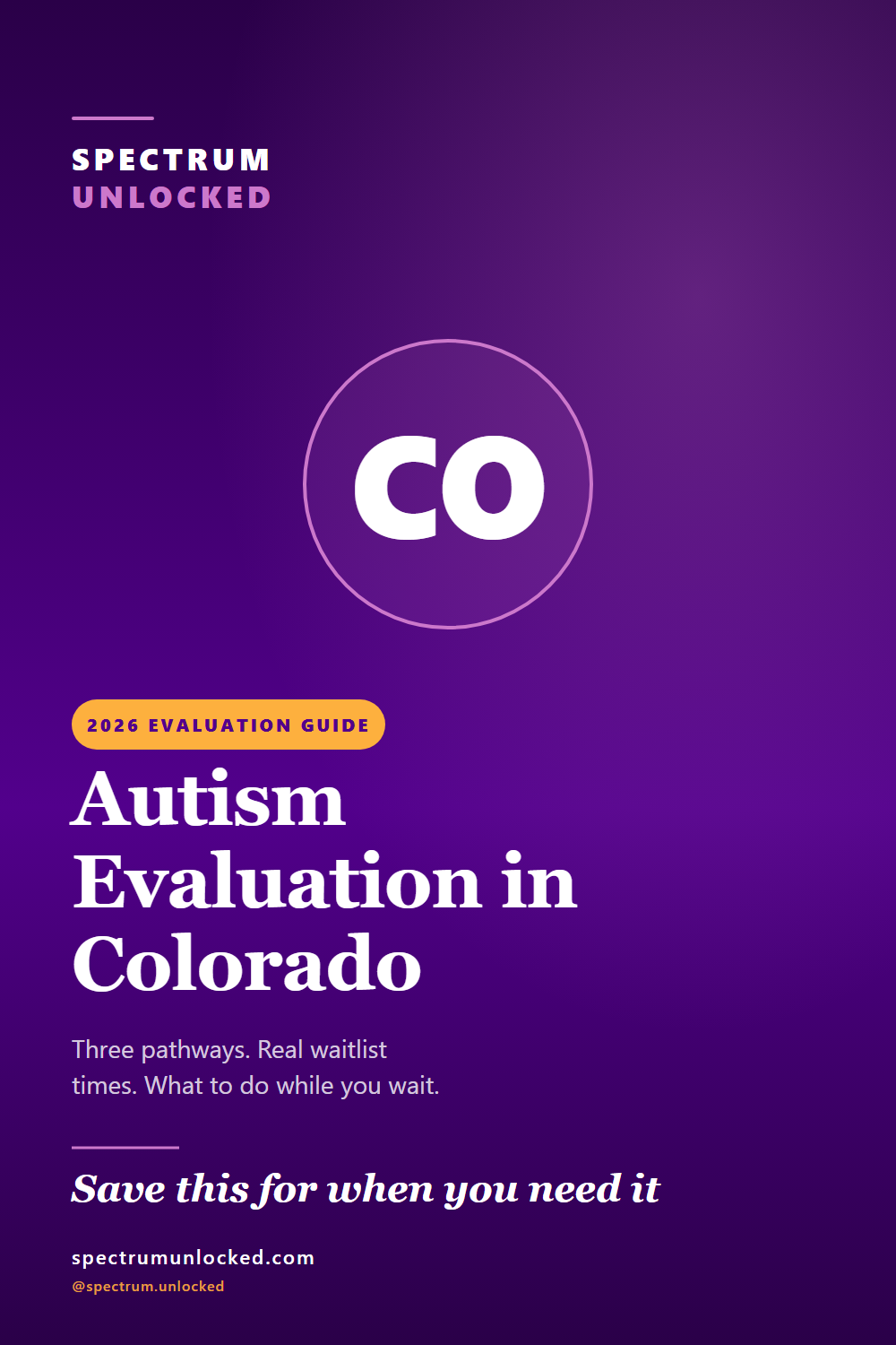 Pinterest pin: Autism Evaluation in Colorado: 2026 Guide