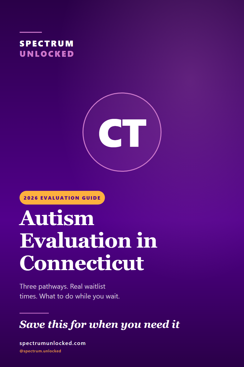 Pinterest pin: Autism Evaluation in Connecticut: 2026 Guide