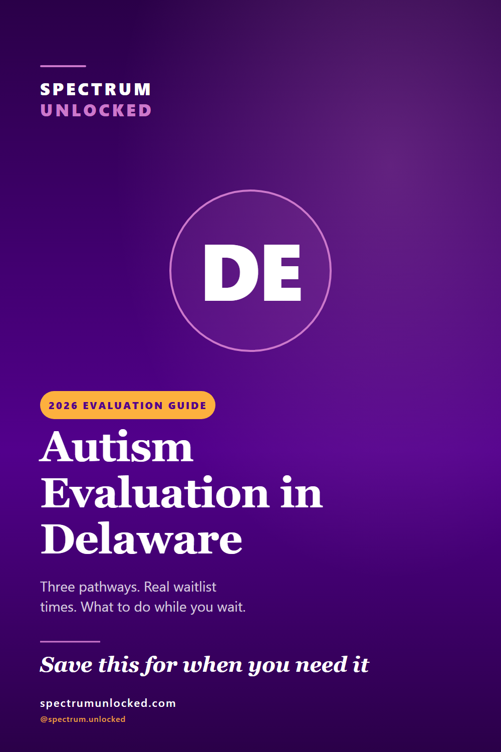 Pinterest pin: Autism Evaluation in Delaware: 2026 Guide