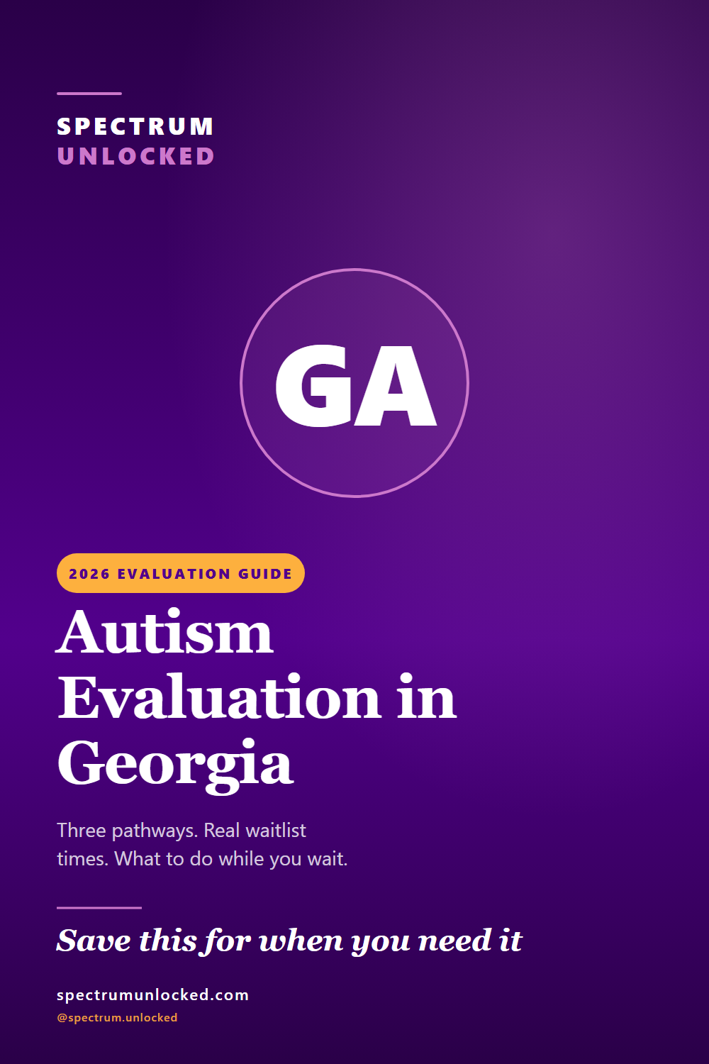 Pinterest pin: Autism Evaluation in Georgia: 2026 Guide