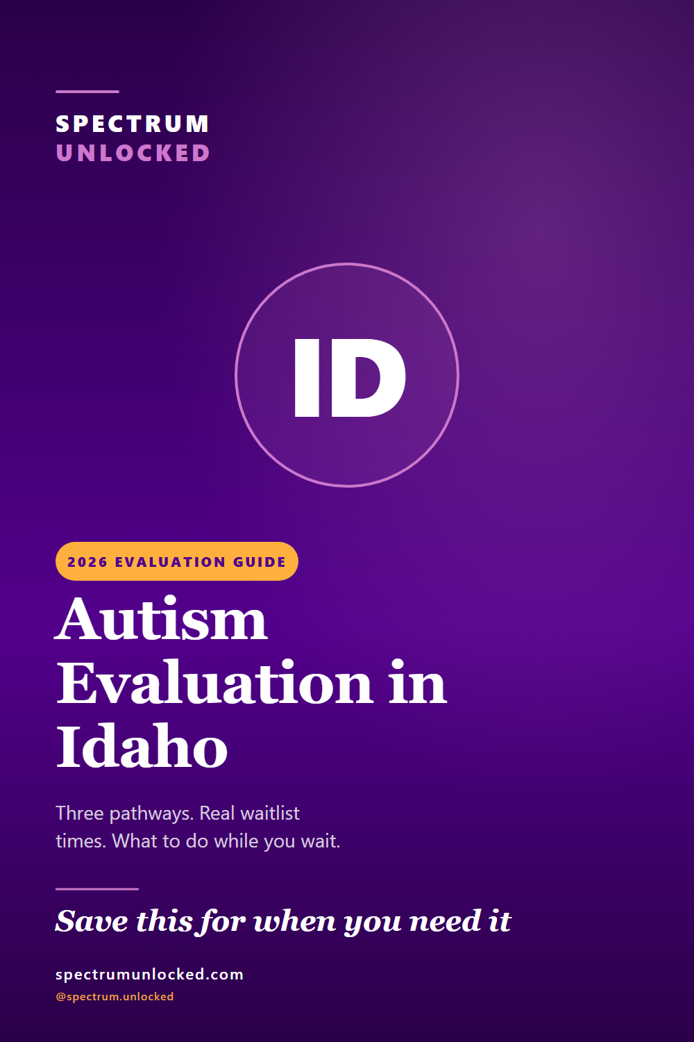 Pinterest pin: Autism Evaluation in Idaho: 2026 Guide