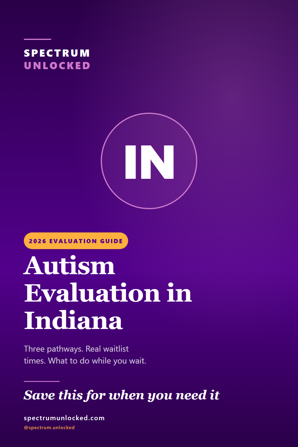 Pinterest pin: Autism Evaluation in Indiana: 2026 Guide