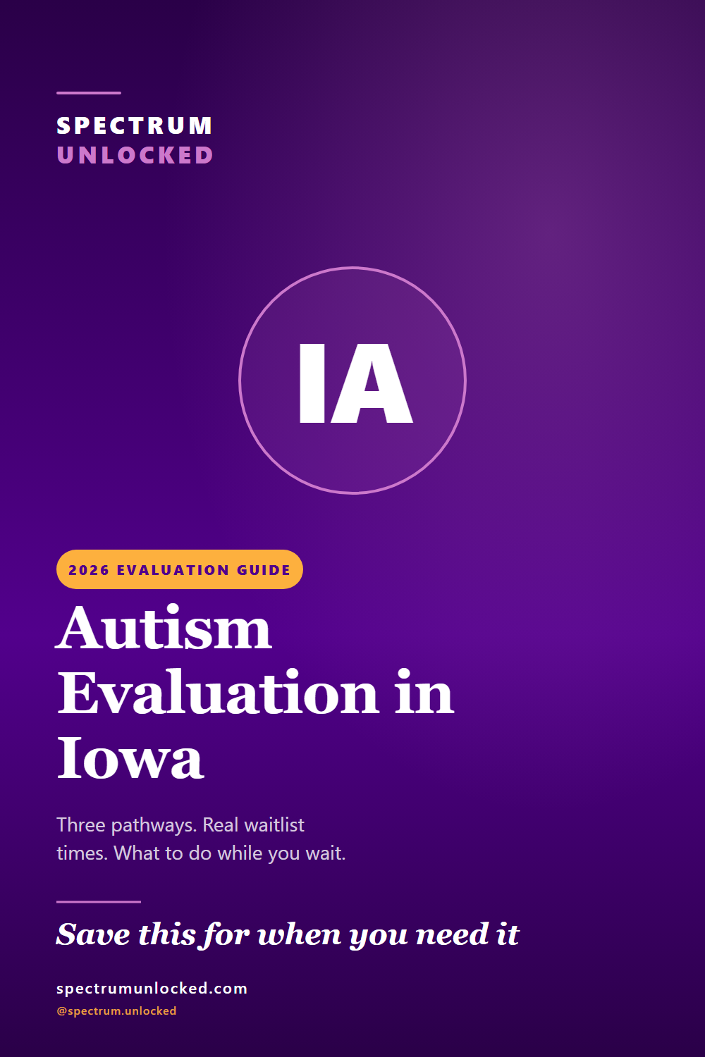 Pinterest pin: Autism Evaluation in Iowa: 2026 Guide