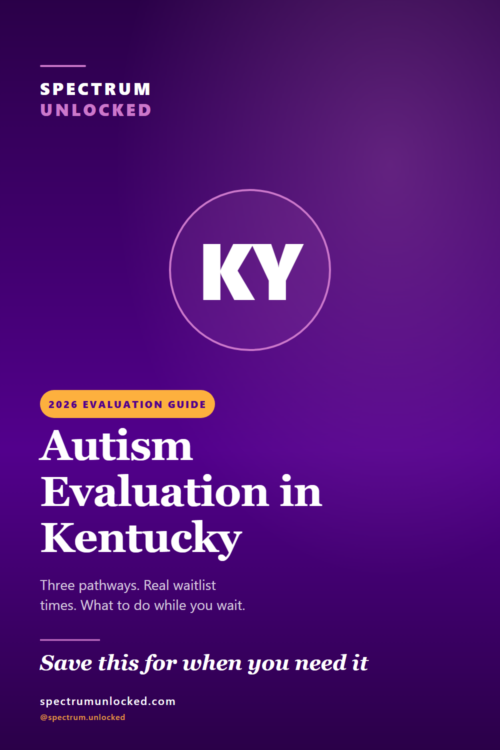 Pinterest pin: Autism Evaluation in Kentucky: 2026 Guide
