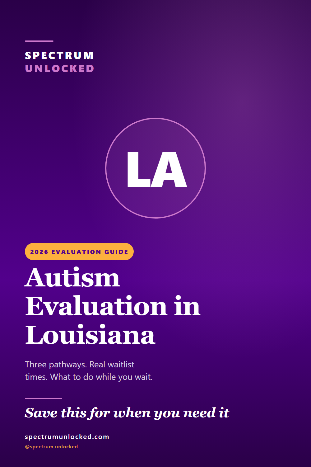 Pinterest pin: Autism Evaluation in Louisiana: 2026 Guide