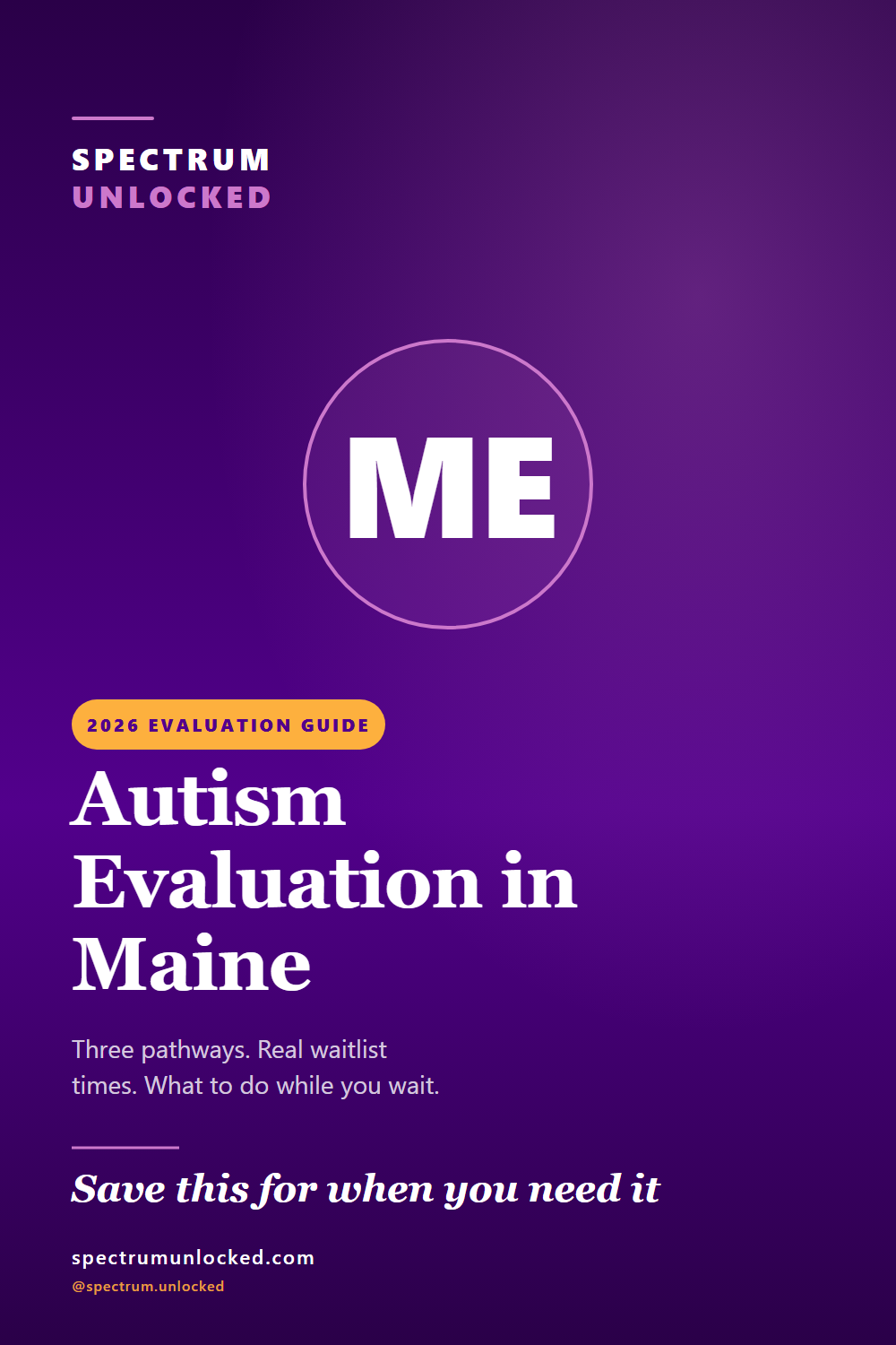Pinterest pin: Autism Evaluation in Maine: 2026 Guide