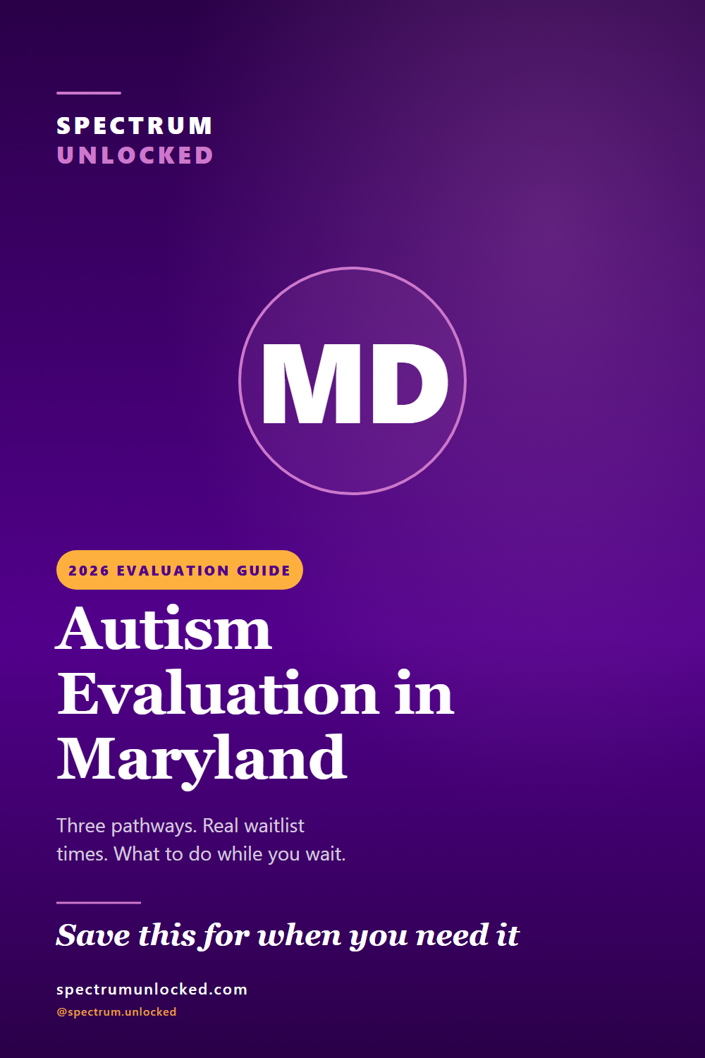 Pinterest pin: Autism Evaluation in Maryland: 2026 Guide