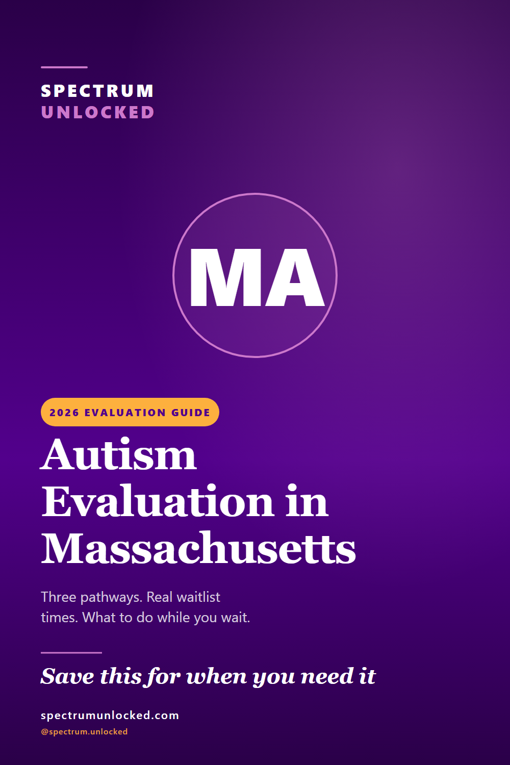 Pinterest pin: Autism Evaluation in Massachusetts: 2026 Guide