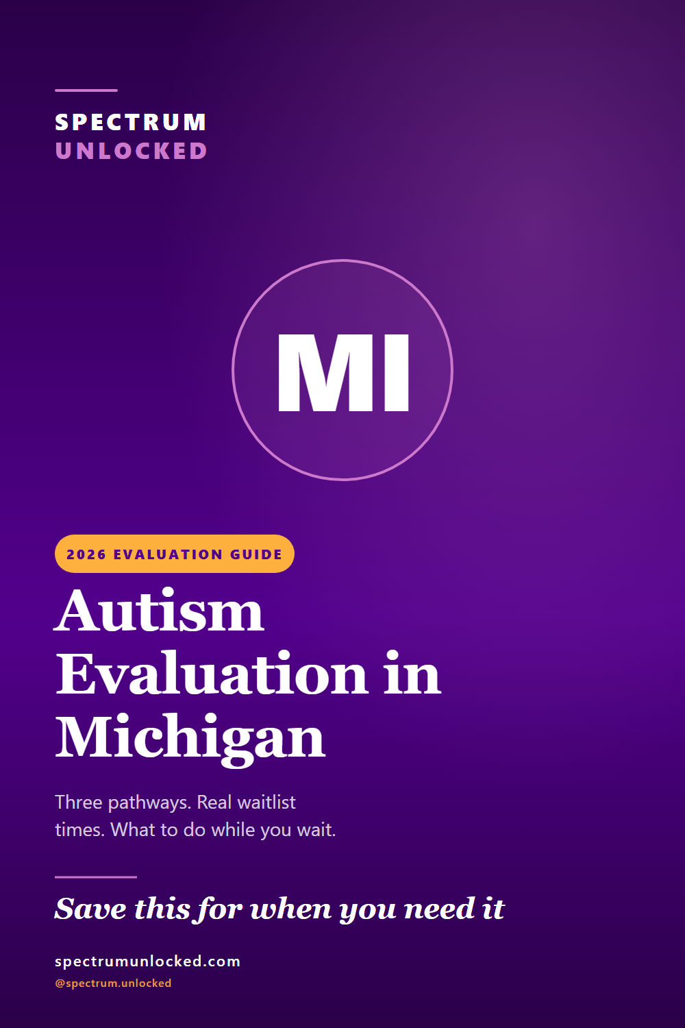 Pinterest pin: Autism Evaluation in Michigan: 2026 Guide