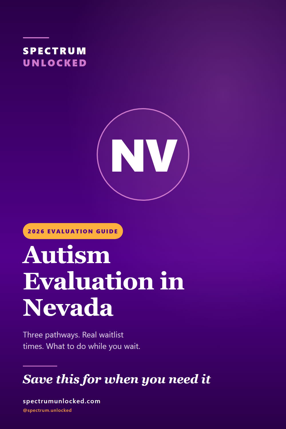 Pinterest pin: Autism Evaluation in Nevada: 2026 Guide