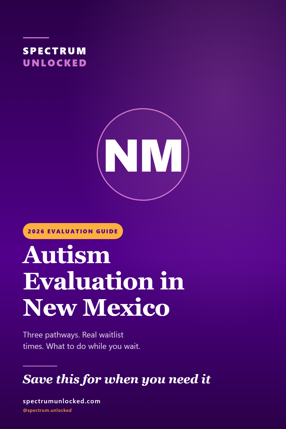 Pinterest pin: Autism Evaluation in New Mexico: 2026 Guide